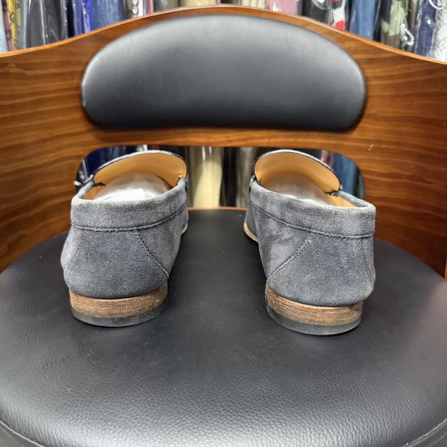 Louis Vuitton Blue Suede Slip-On Loafers Size 10 Size US 10 / EU 43 - 3 Thumbnail