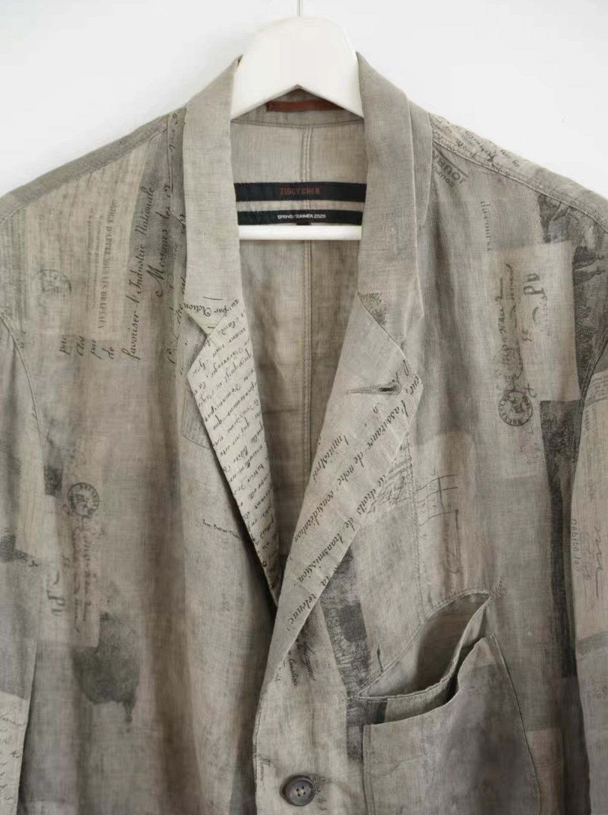 Yohji Yamamoto Beige Patchwork Print Light Blazer Size S Size US S / EU 44-46 / 1 - 3 Thumbnail