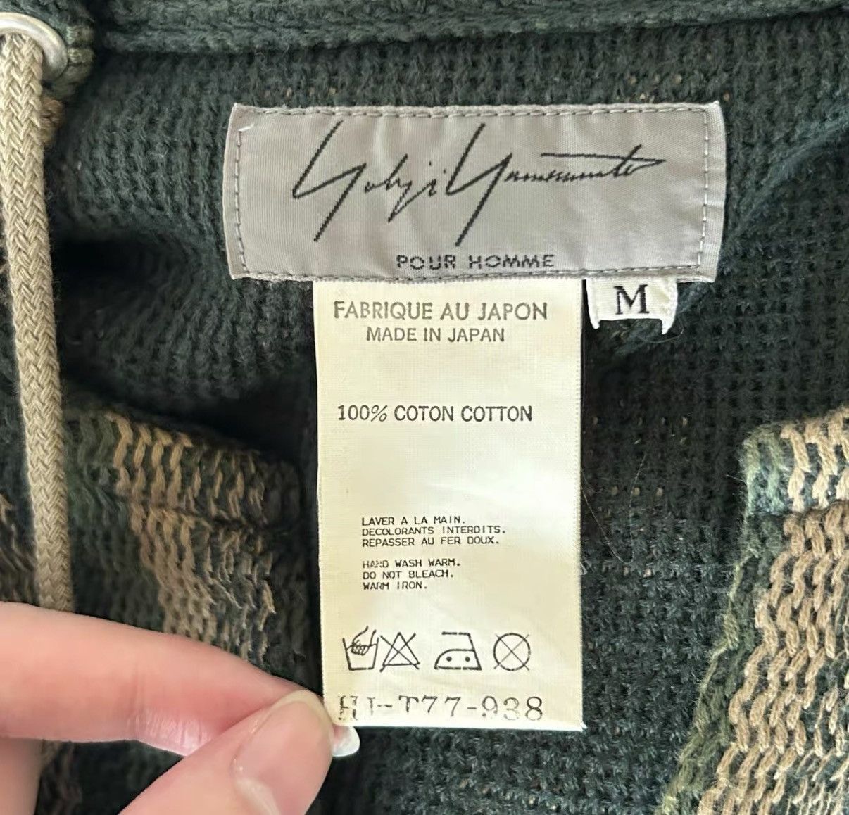 Yohji Yamamoto Green Striped Graphic Print Long Sleeve Hoodie Size US M / EU 48-50 / 2 - 4 Thumbnail