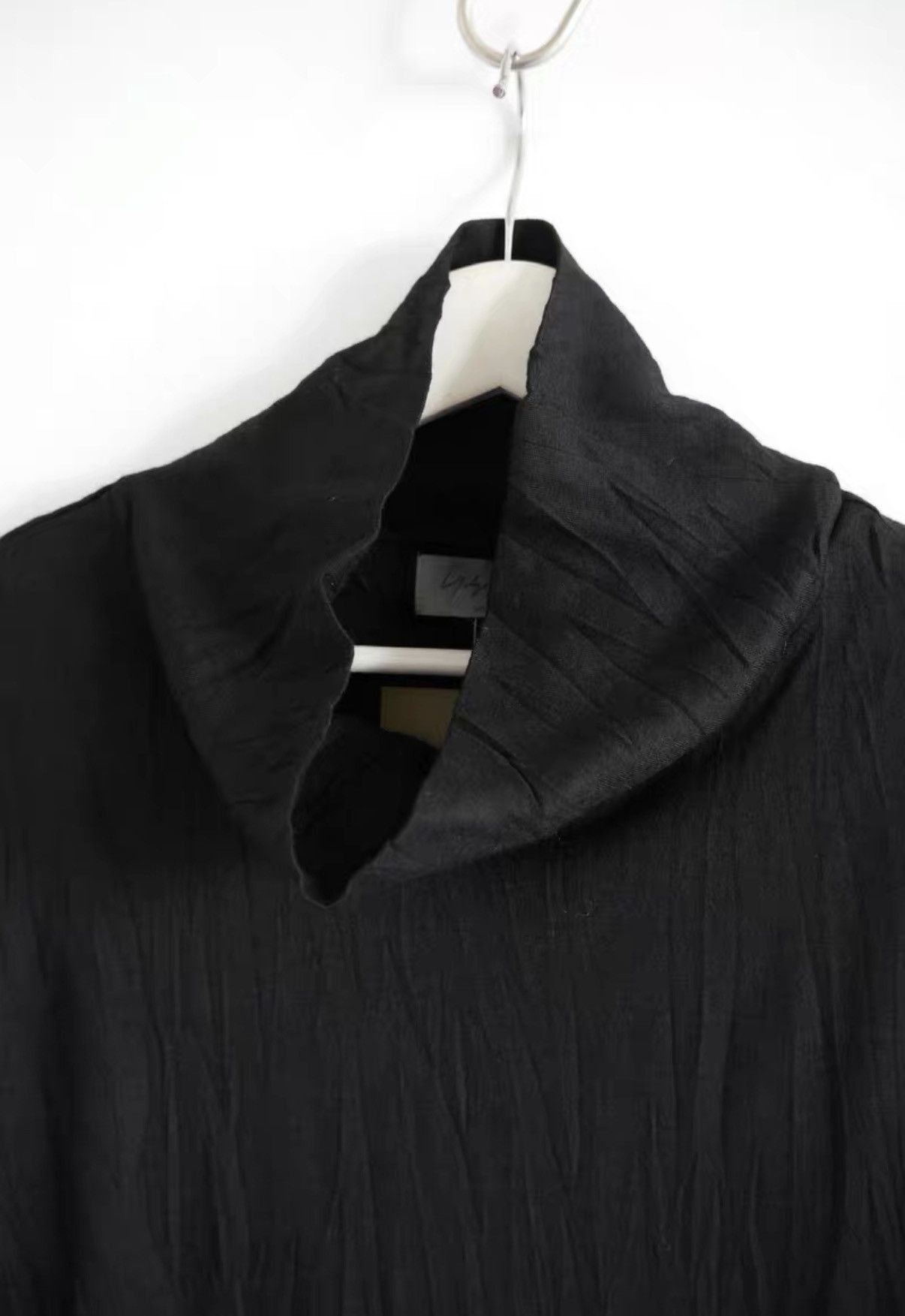 Yohji Yamamoto Black High Neck Long Sleeve Shirt Size L Size US L / EU 52-54 / 3 - 4 Thumbnail