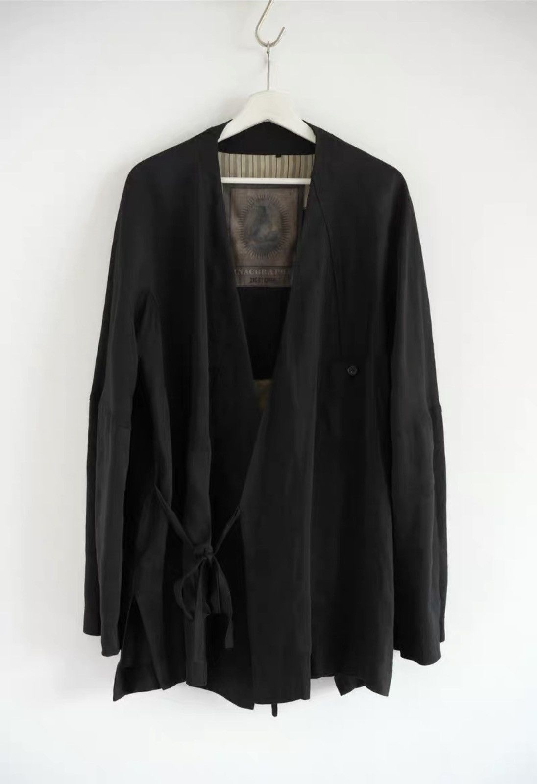 Yohji Yamamoto Black Graphic Patch Wrap Light Jacket Size S Size US S / EU 44-46 / 1 - 3 Thumbnail
