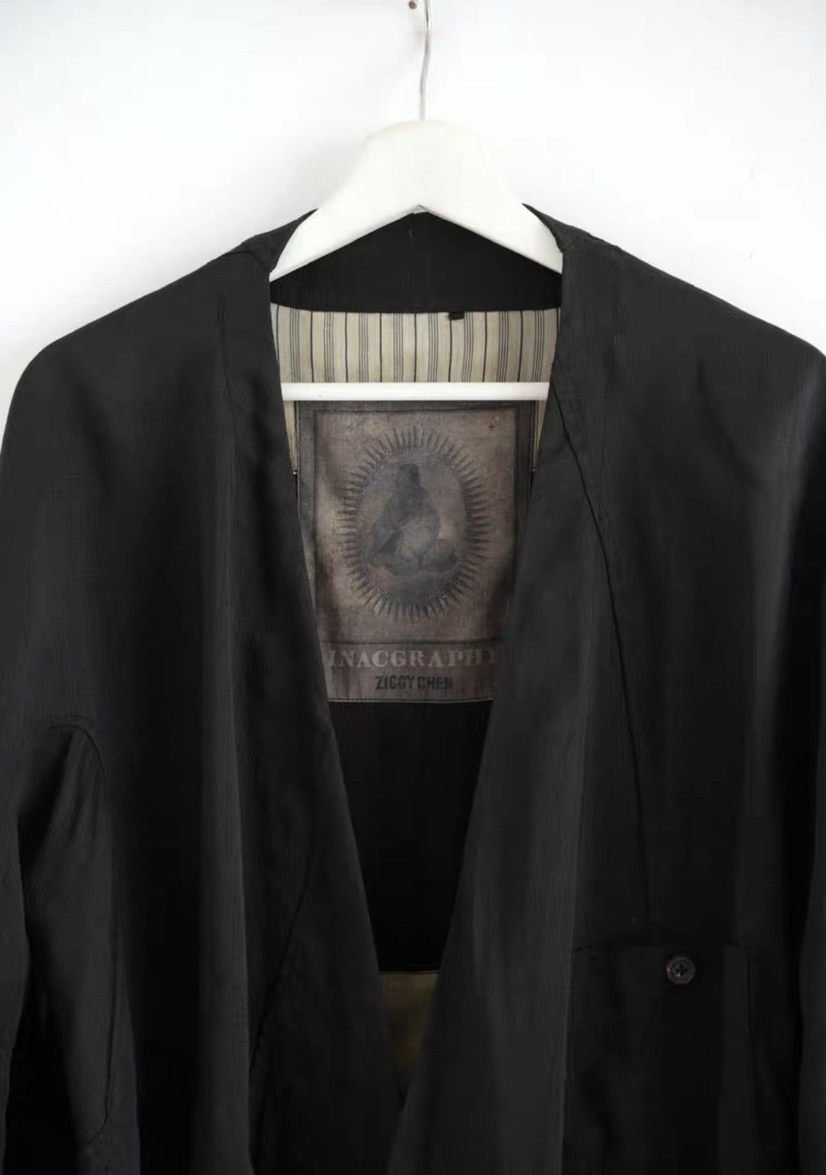 Yohji Yamamoto Black Graphic Patch Wrap Light Jacket Size S Size US S / EU 44-46 / 1 - 5 Thumbnail