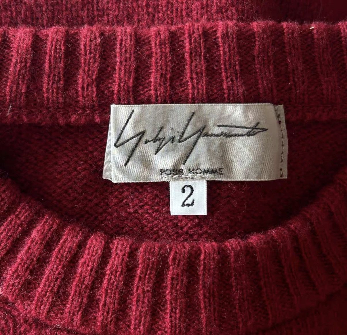Yohji Yamamoto Red Patterned Long Sleeve Sweater Size M Size US M / EU 48-50 / 2 - 6 Thumbnail