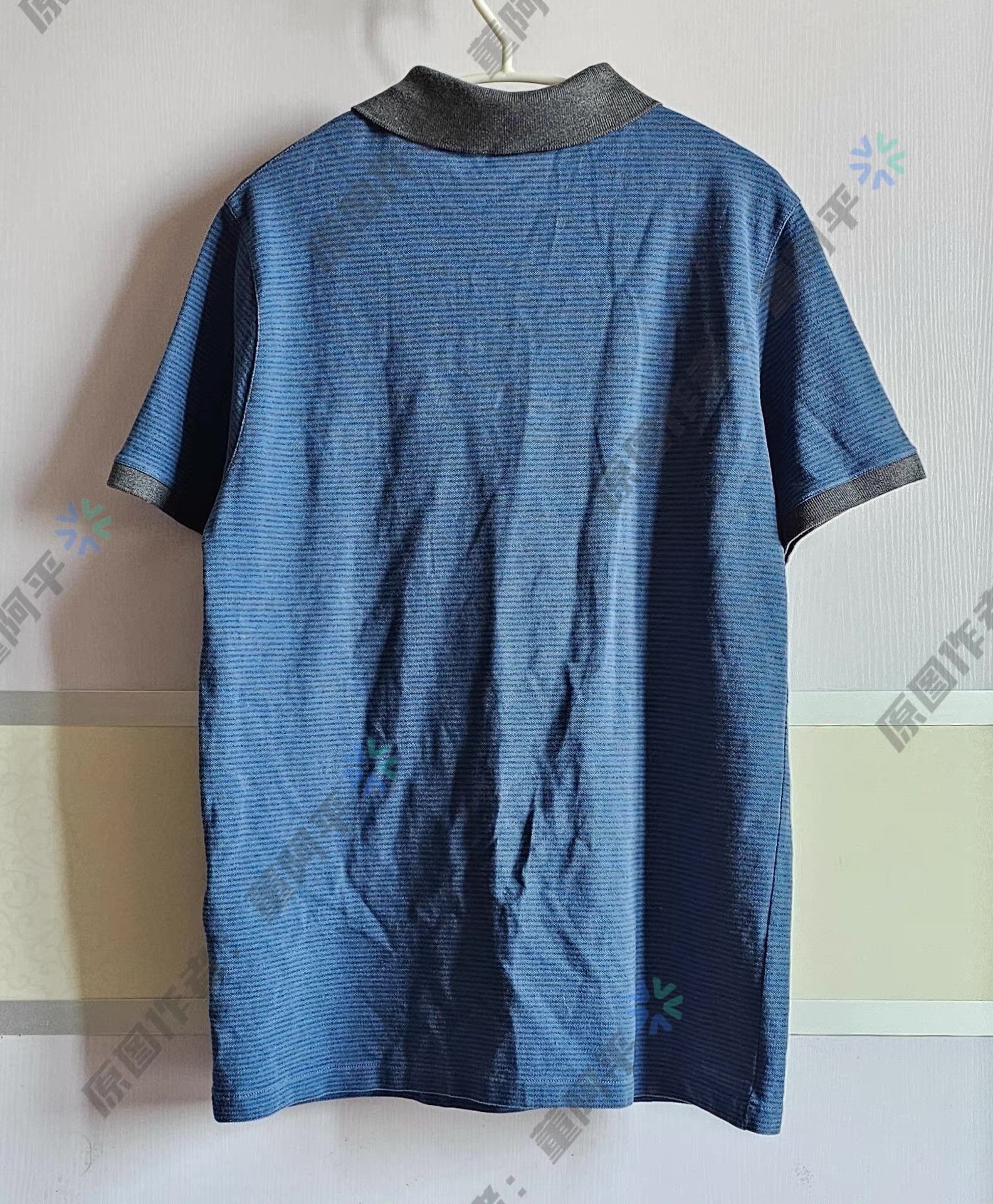 Louis Vuitton Blue Striped Short Sleeve Polo Shirt Size US M / EU 48-50 / 2 - 3 Thumbnail