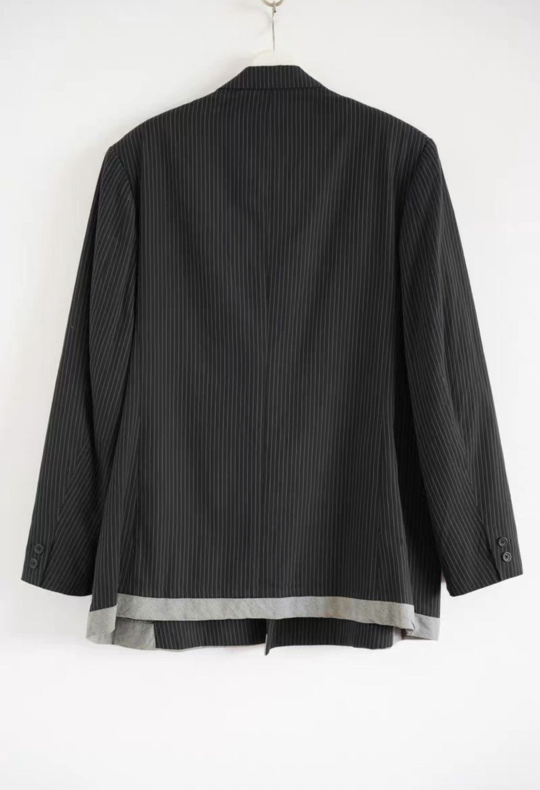 Yohji Yamamoto Black Pinstriped Double-Breasted Blazer - M Size US M / EU 48-50 / 2 - 2 Thumbnail