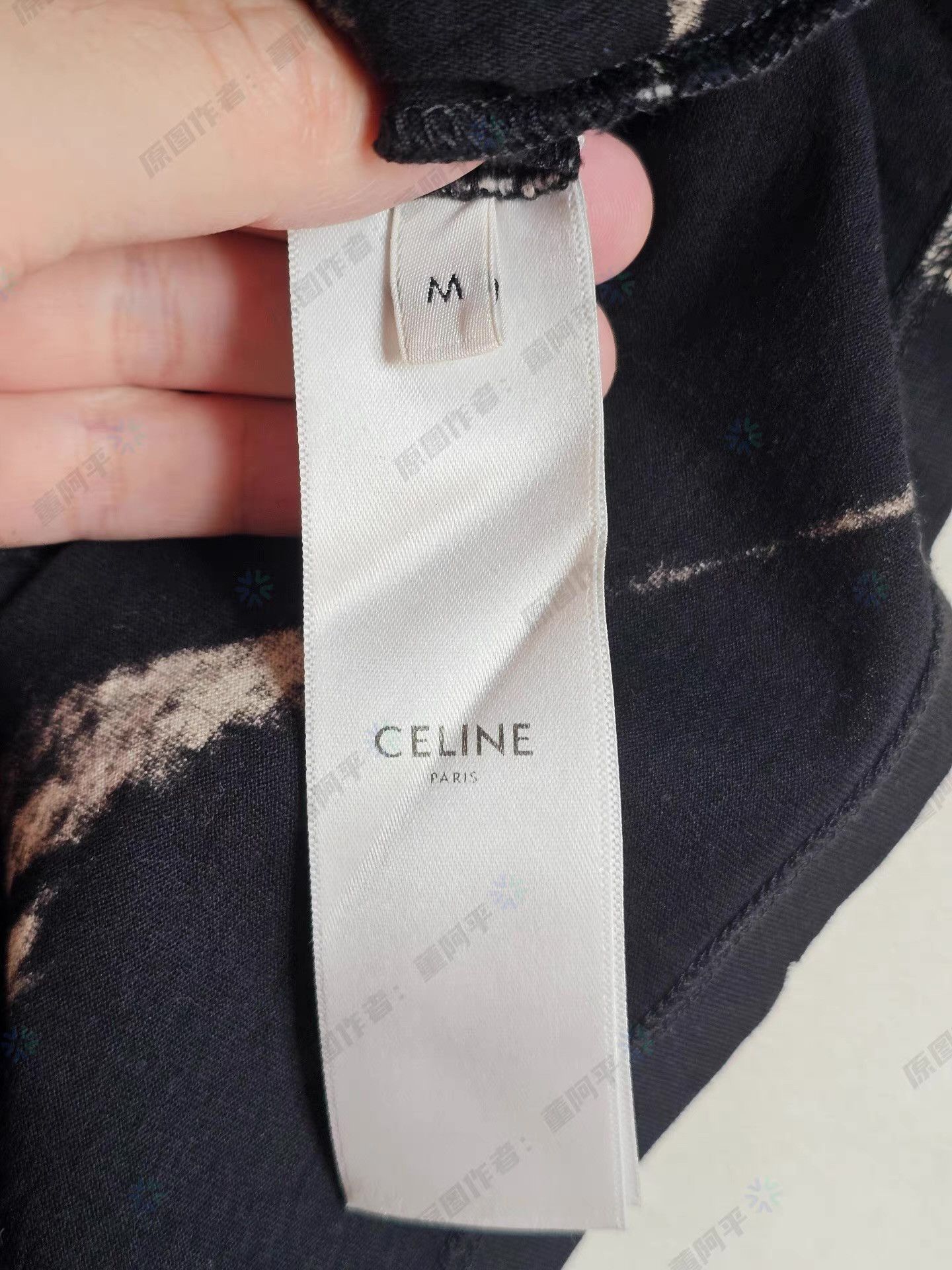 Celine Black Abstract Print Short Sleeve T-Shirt Size US M / EU 48-50 / 2 - 5 Thumbnail