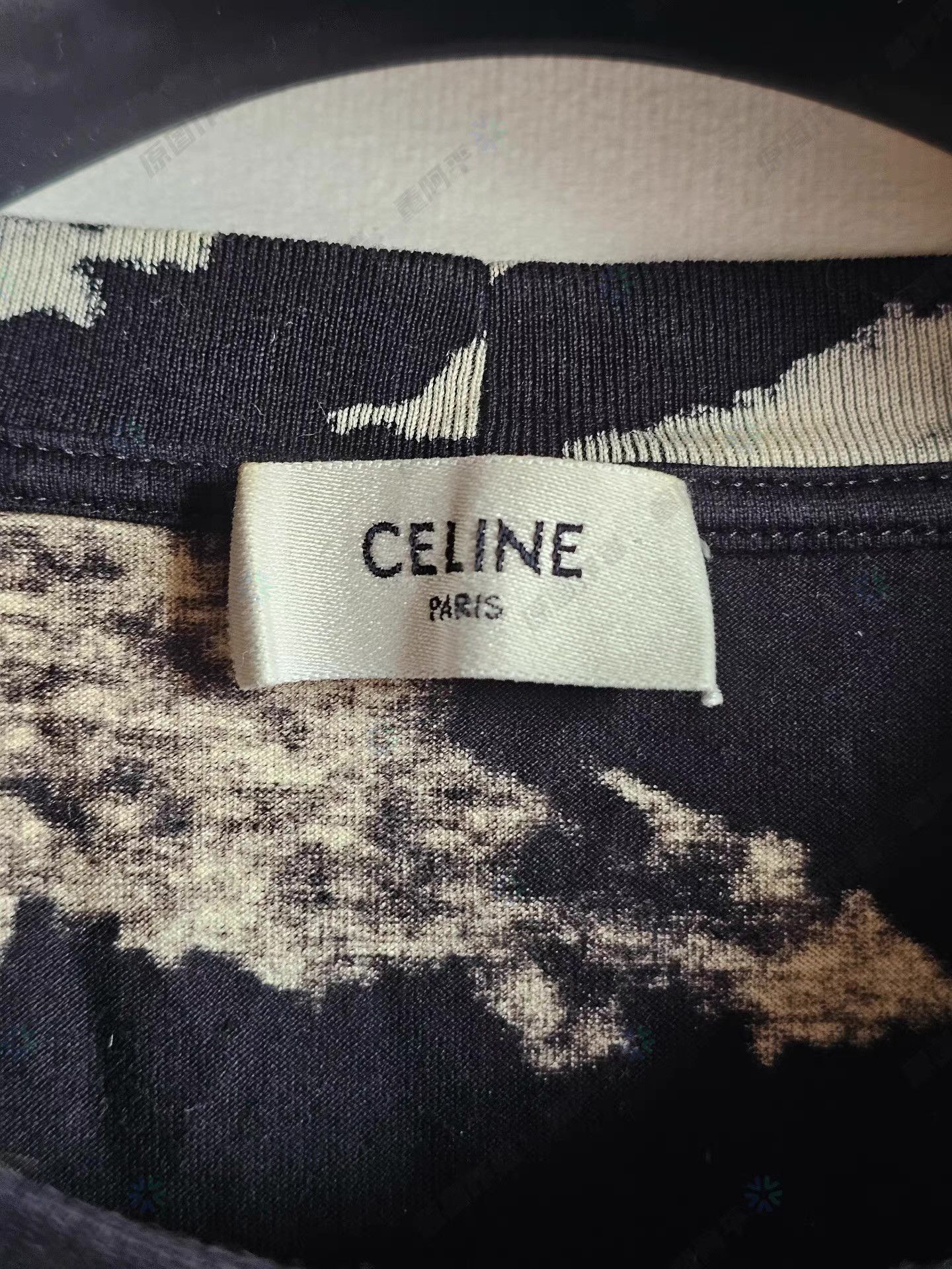 Celine Black Abstract Print Short Sleeve T-Shirt Size US M / EU 48-50 / 2 - 3 Thumbnail