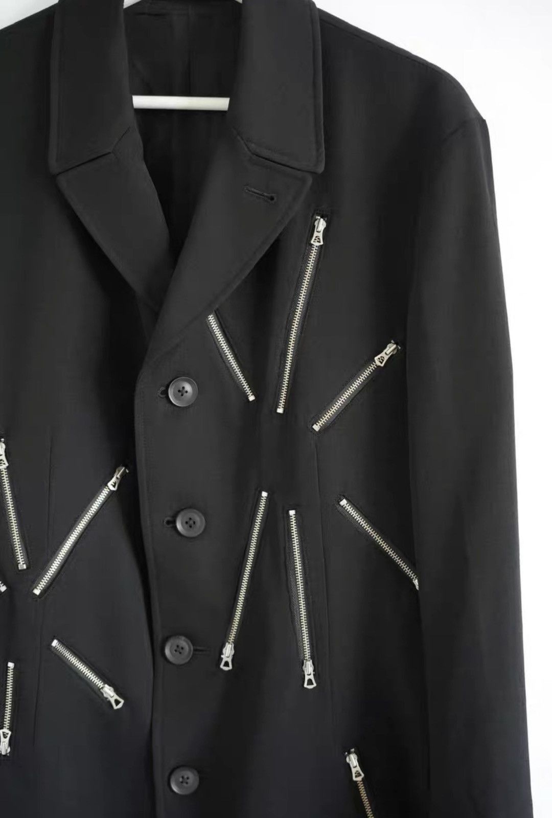 Yohji Yamamoto Black Zip-Detailed Button-Up Coat Size M Size US M / EU 48-50 / 2 - 3 Thumbnail