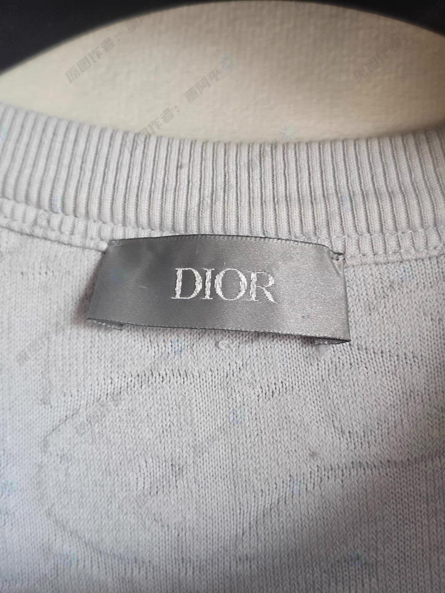 Dior Gray Textured Short Sleeve Shirt Size US L / EU 52-54 / 3 - 4 Thumbnail