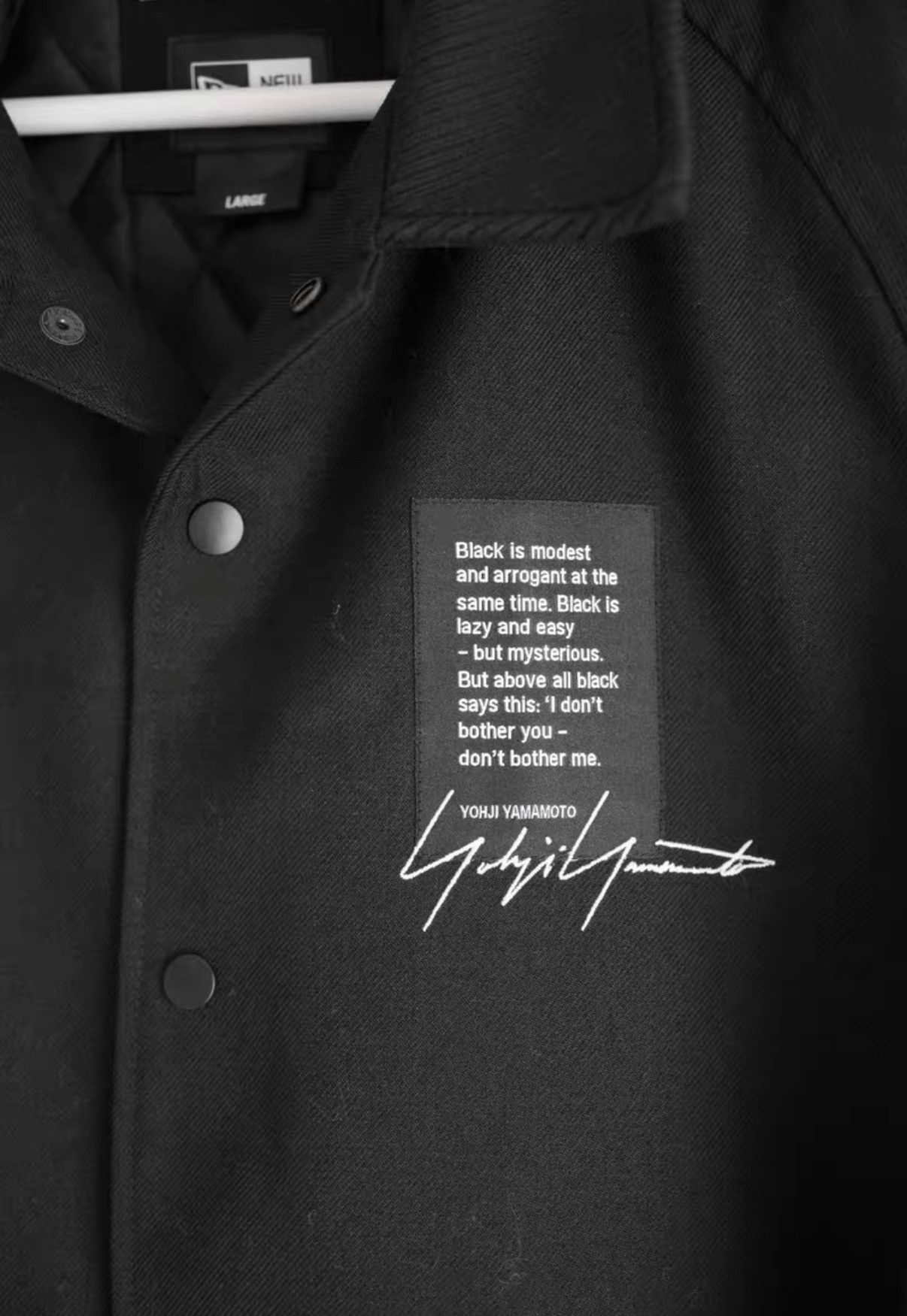 Yohji Yamamoto Black XL Jacket with Back Text Print Size US XL / EU 56 / 4 - 3 Thumbnail