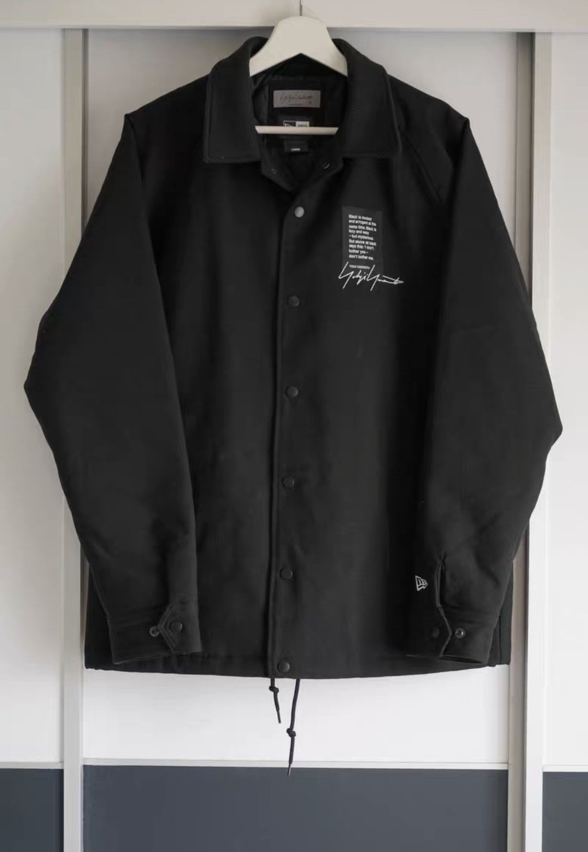 Yohji Yamamoto Black XL Jacket with Back Text Print Size US XL / EU 56 / 4 - 2 Thumbnail