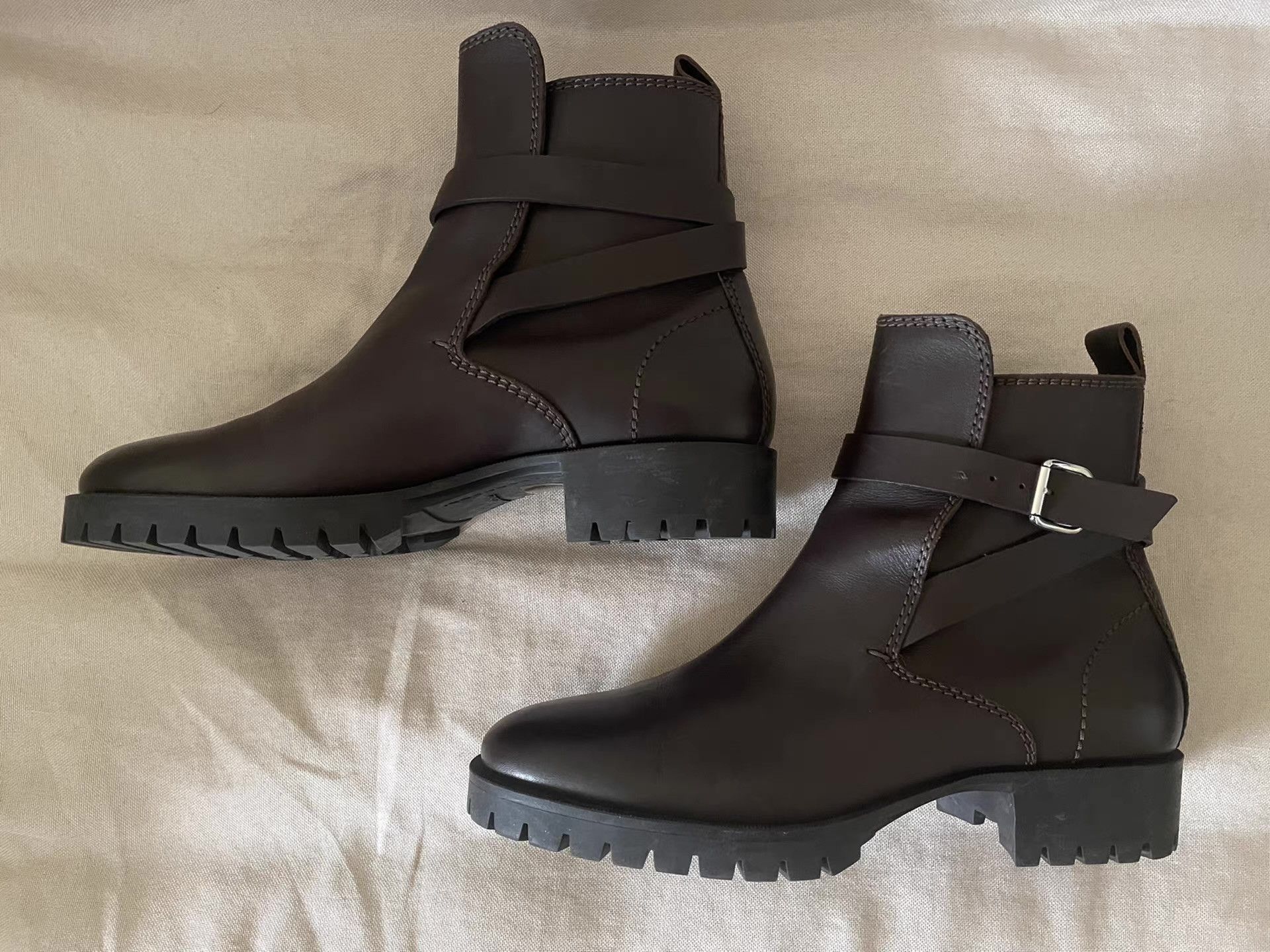 Dsquared2 Brown Leather Ankle Boots with Buckle Strap - Size 11 Size US 11 / EU 44 - 5 Thumbnail