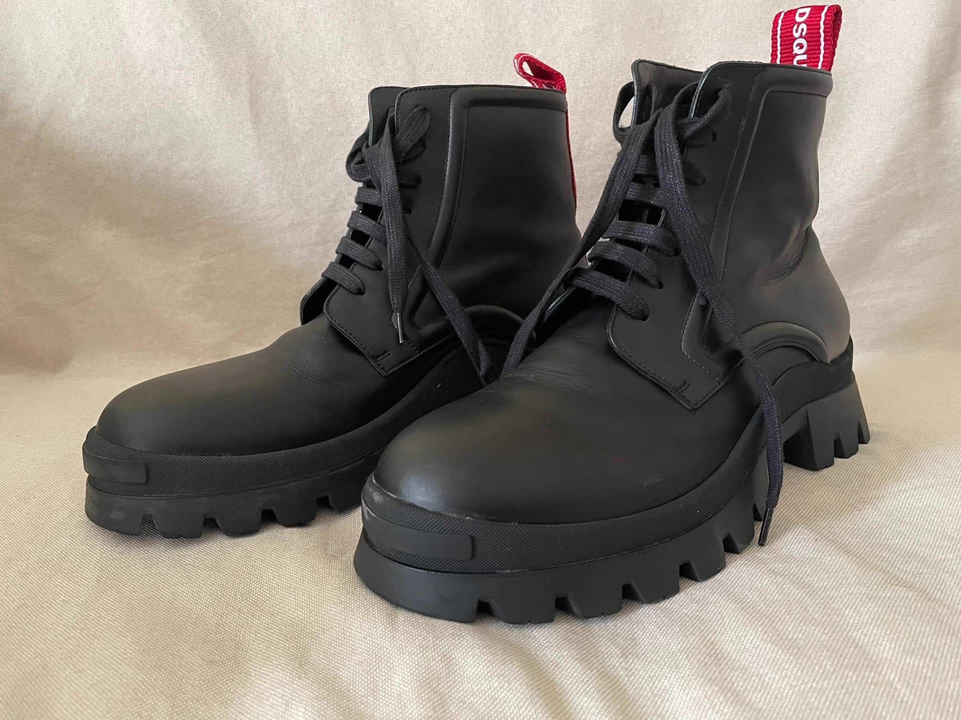 Dsquared2 Black Lace-Up Boots with Chunky Sole Size 11 Size US 11 / EU 44 - 2 Thumbnail
