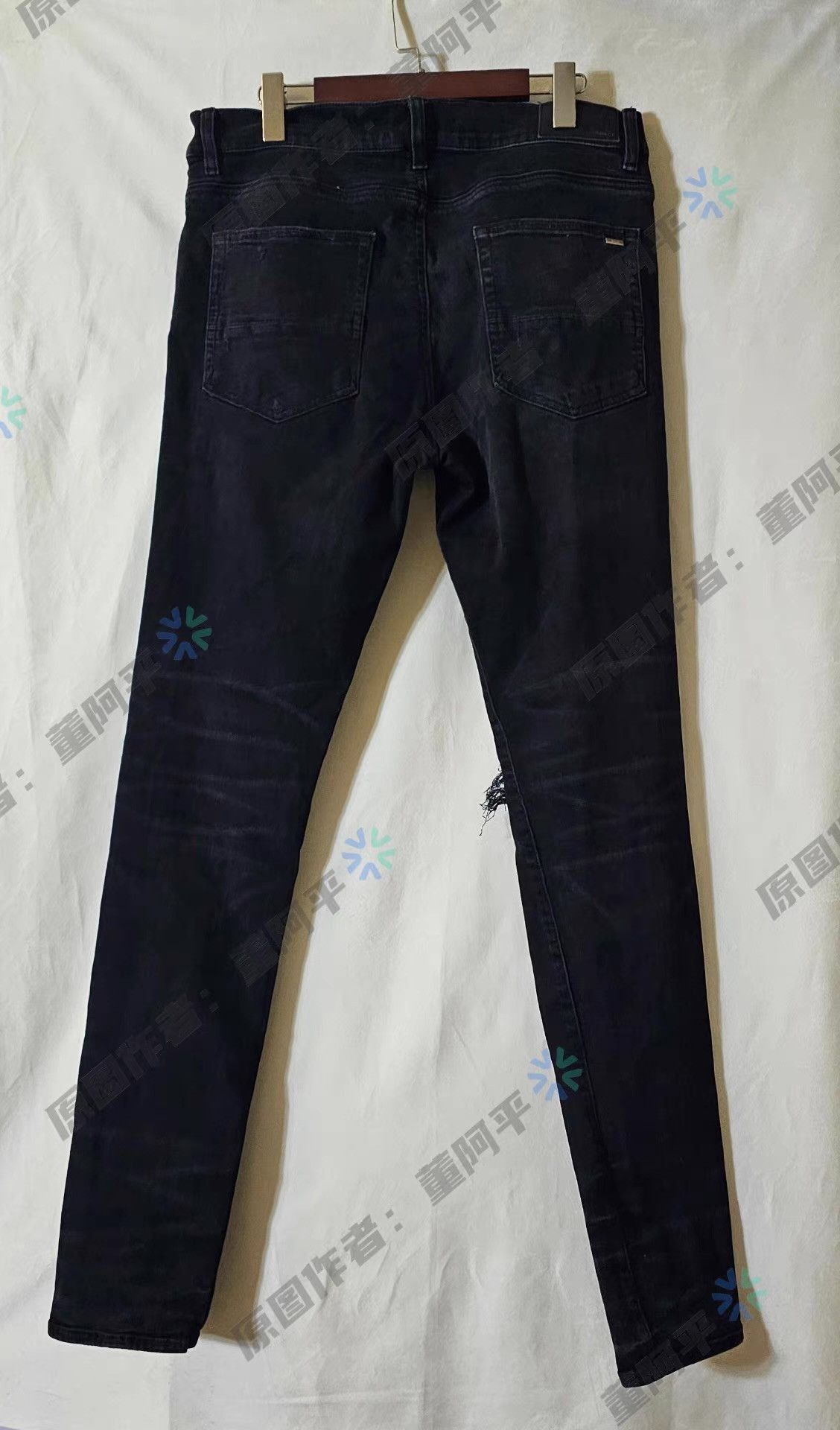 Amiri Distressed Black Denim Pants Size 38 Size US 27 - 4 Thumbnail