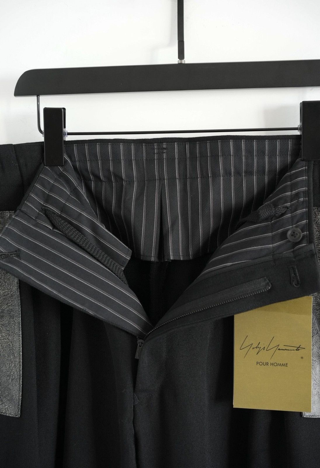 Yohji Yamamoto Black Casual Pants with Leather Accent Pockets - Size 34 Size US 34 / EU 50 - 5 Thumbnail