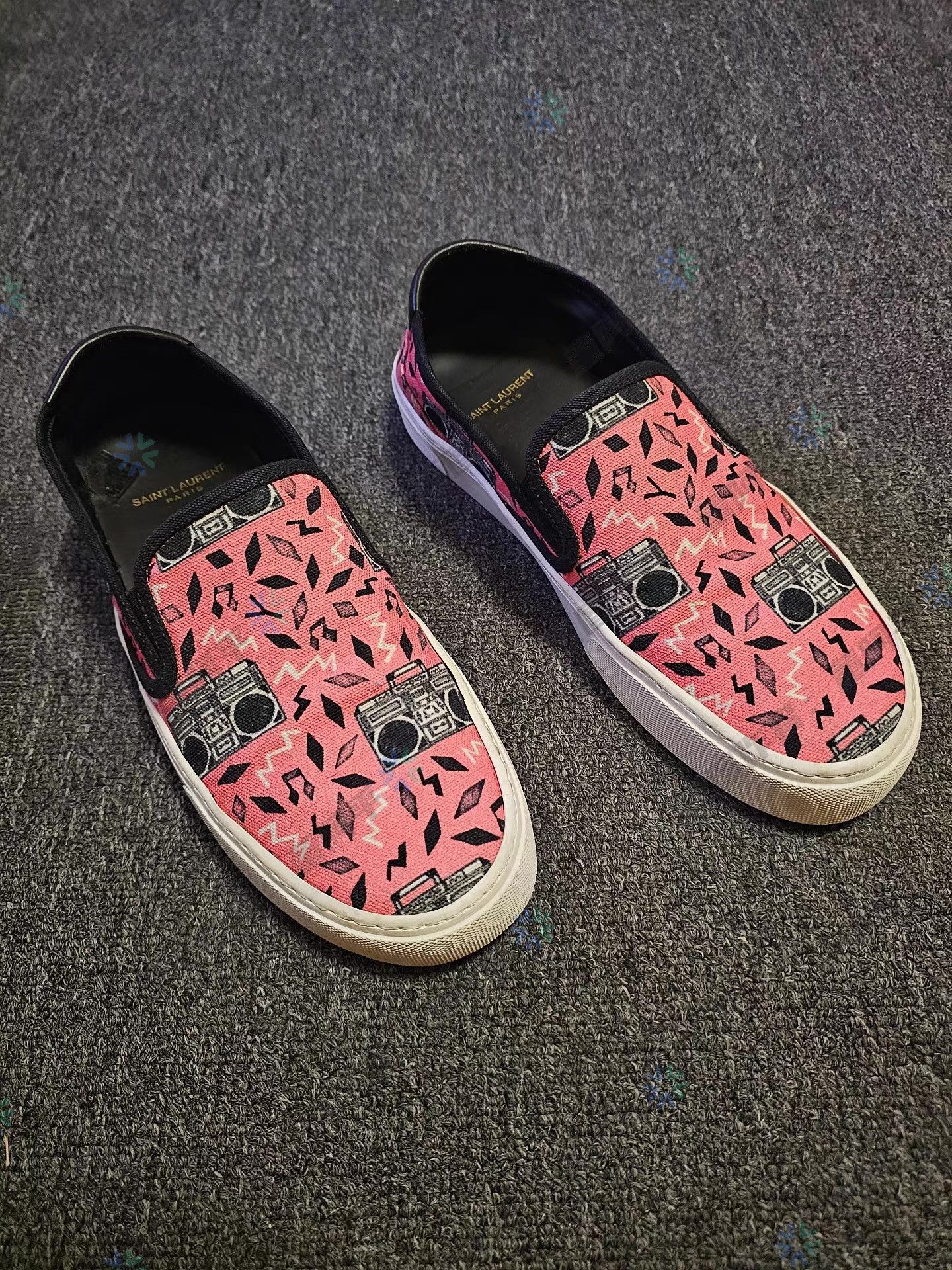Saint Laurent Paris Pink Printed Slip-On Shoes Size 8 Size US 8 / EU 41 - 2 Thumbnail