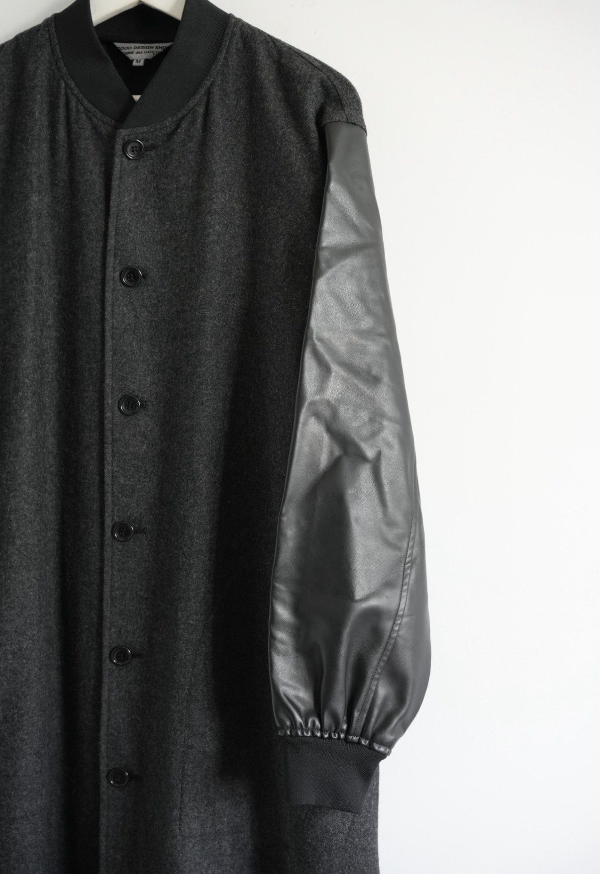 Comme des Garcons Long Coat with Leather Sleeves & Back Print Size US M / EU 48-50 / 2 - 5 Thumbnail