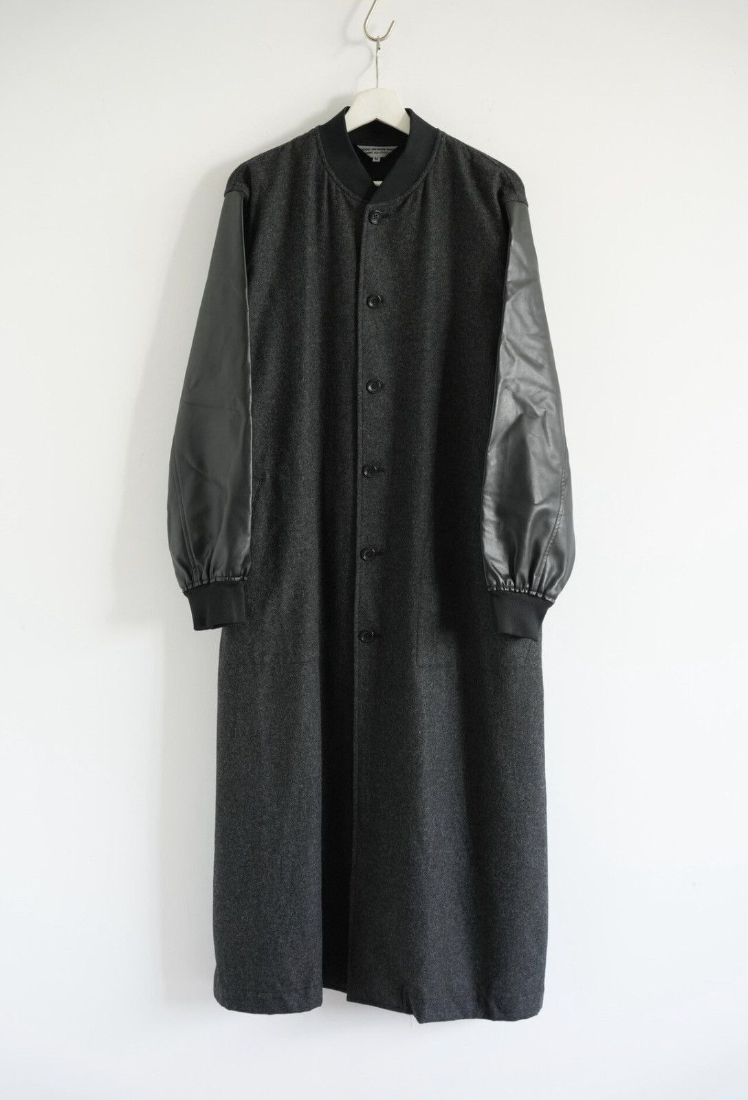 Comme des Garcons Long Coat with Leather Sleeves & Back Print Size US M / EU 48-50 / 2 - 2 Thumbnail
