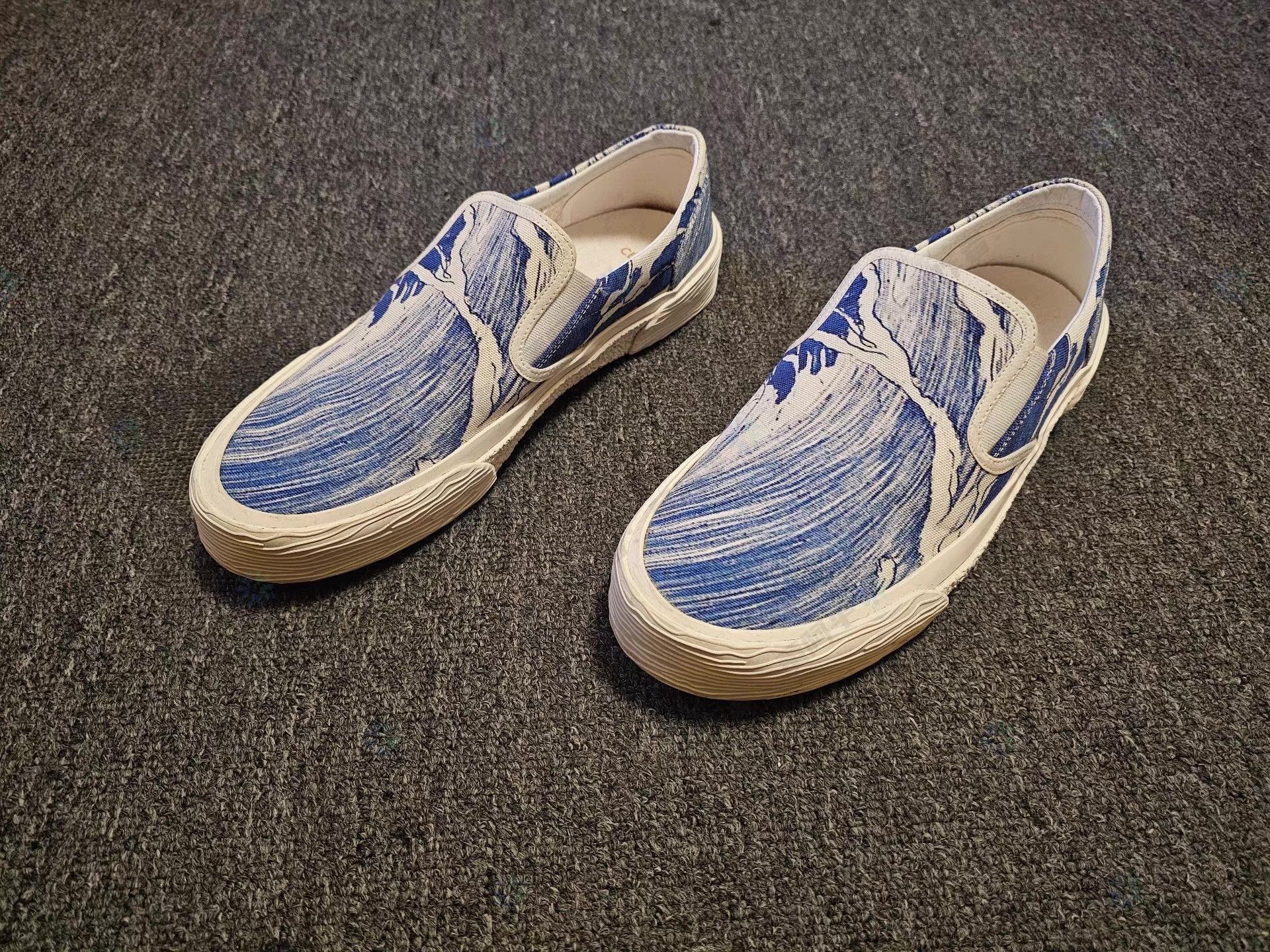 Celine Blue Slip-On Shoes with Abstract Pattern Size US 8 / EU 41 - 2 Thumbnail
