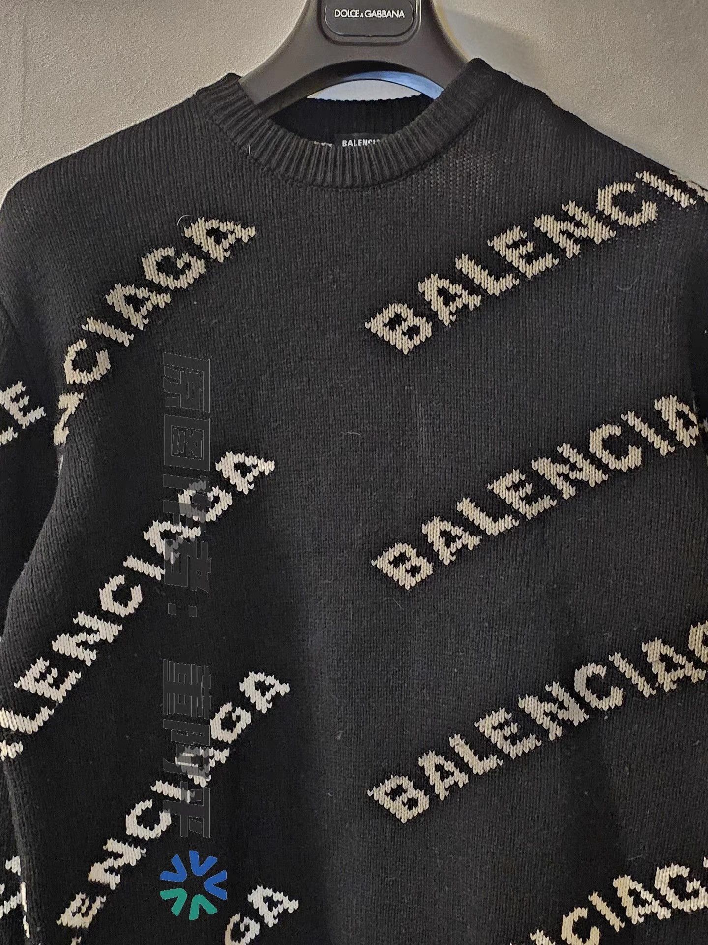 Balenciaga Black Text Pattern Long Sleeve Sweater Size US M / EU 48-50 / 2 - 2 Thumbnail