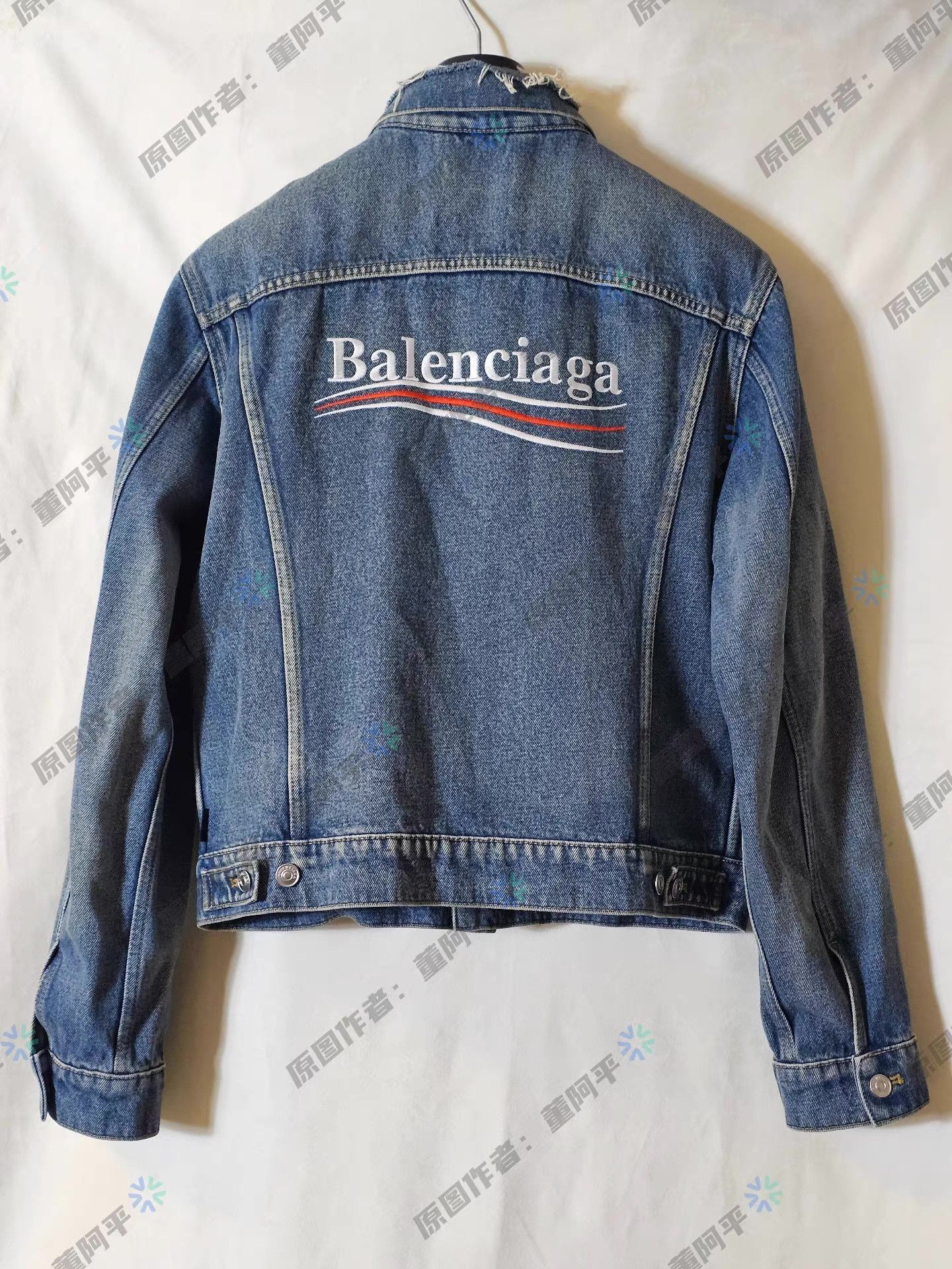 Balenciaga Blue Denim Jacket - Size L Size US L / EU 52-54 / 3 - 3 Thumbnail