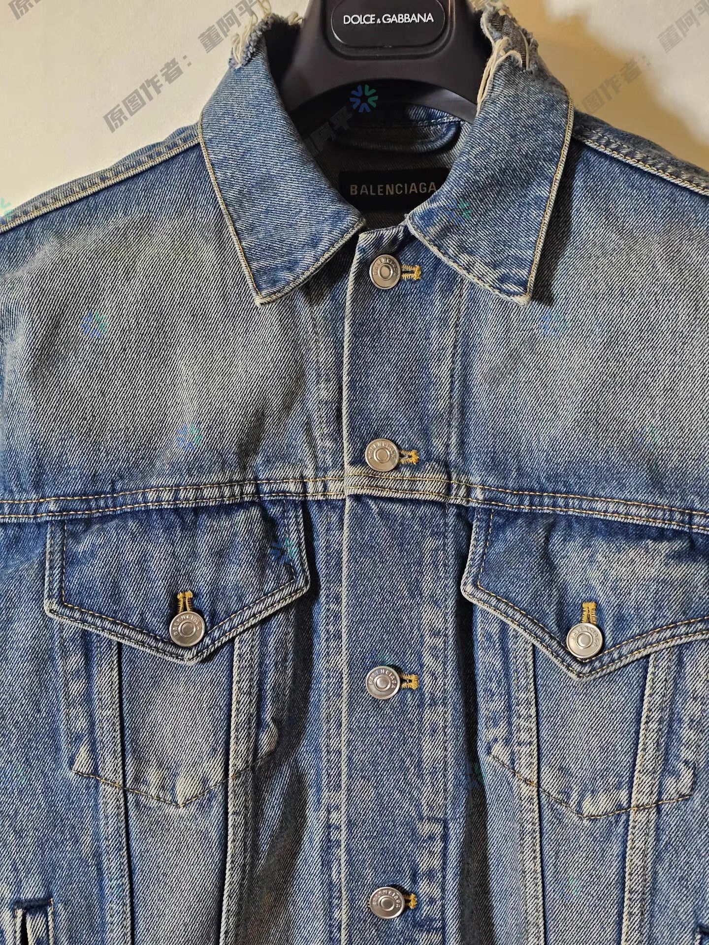 Balenciaga Blue Denim Jacket - Size L Size US L / EU 52-54 / 3 - 2 Thumbnail