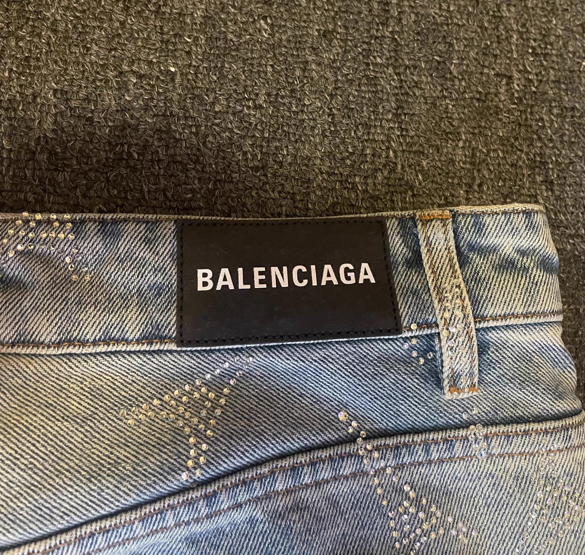 Balenciaga Blue Embellished Denim Jeans Size 34 Size US 34 / EU 50 - 6 Thumbnail