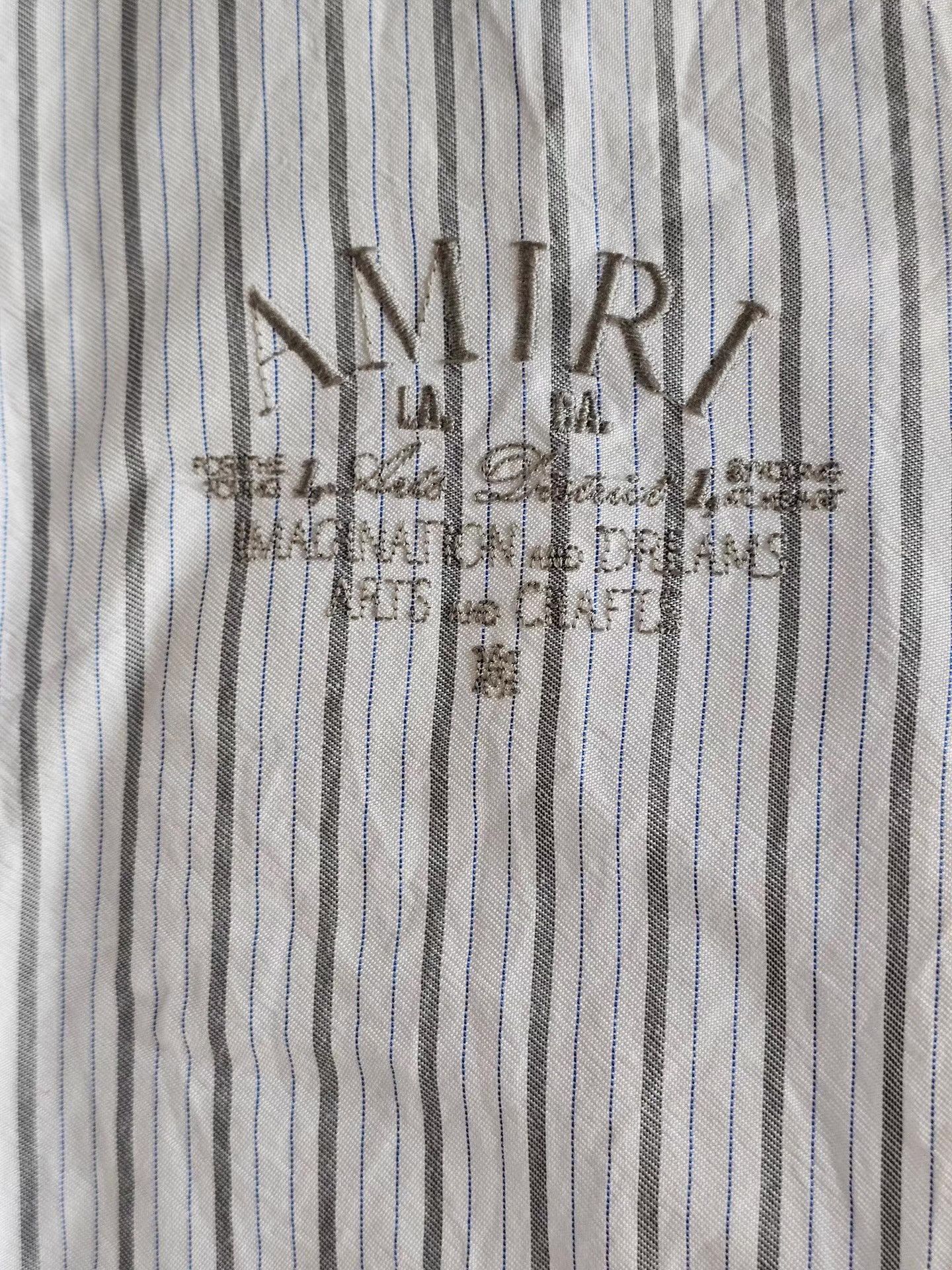 Amiri White Striped Long Sleeve Button-Up Shirt Size US L / EU 52-54 / 3 - 2 Thumbnail