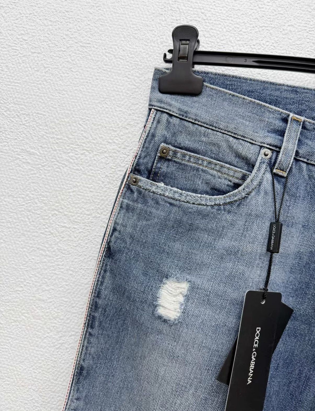 Dolce & Gabbana Blue Distressed Denim Jeans Size 34 Size US 34 / EU 50 - 3 Thumbnail