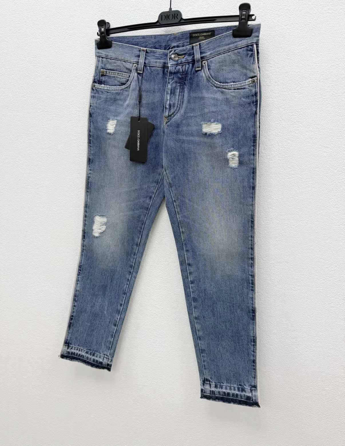 Dolce & Gabbana Blue Distressed Denim Jeans Size 34 Size US 34 / EU 50 - 2 Thumbnail