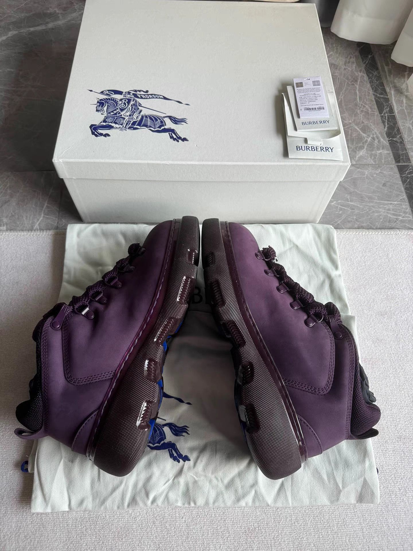 Burberry Purple High-Top Sneakers Size 7 Size US 7 / EU 40 - 5 Thumbnail