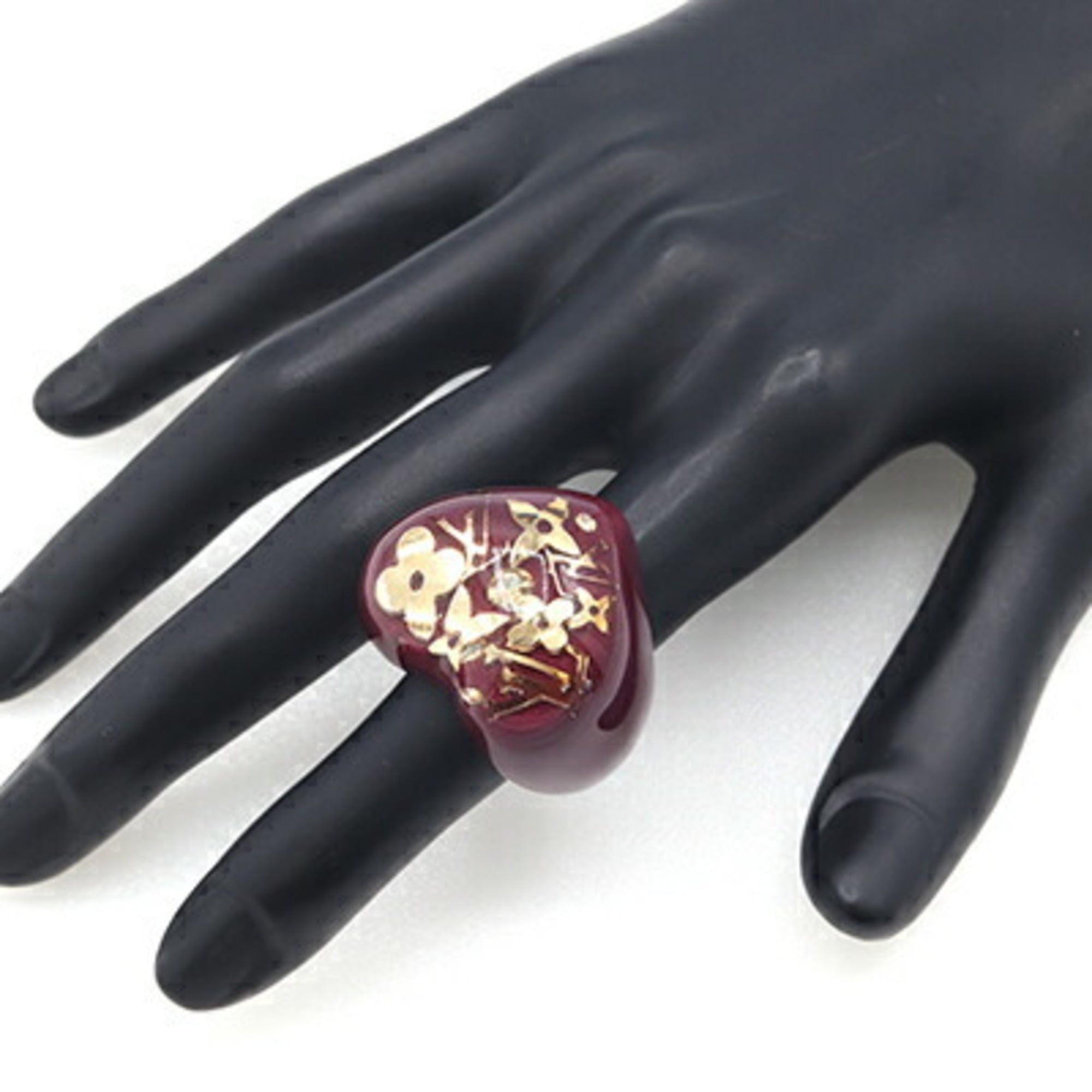 Louis Vuitton Louis Vuitton Ring Bague Inclusion M66214 Rouge Fauviste Resin S Size LV Women's LOUIS VUITTON Size ONE SIZE - 8 Thumbnail