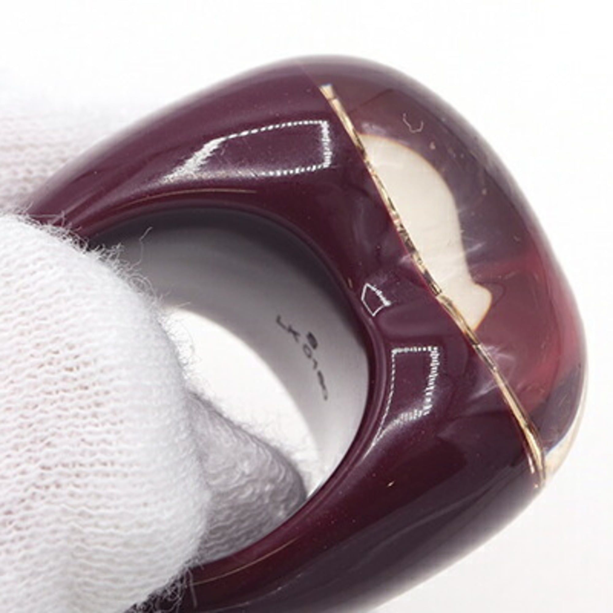 Louis Vuitton Louis Vuitton Ring Bague Inclusion M66214 Rouge Fauviste Resin S Size LV Women's LOUIS VUITTON Size ONE SIZE - 6 Thumbnail