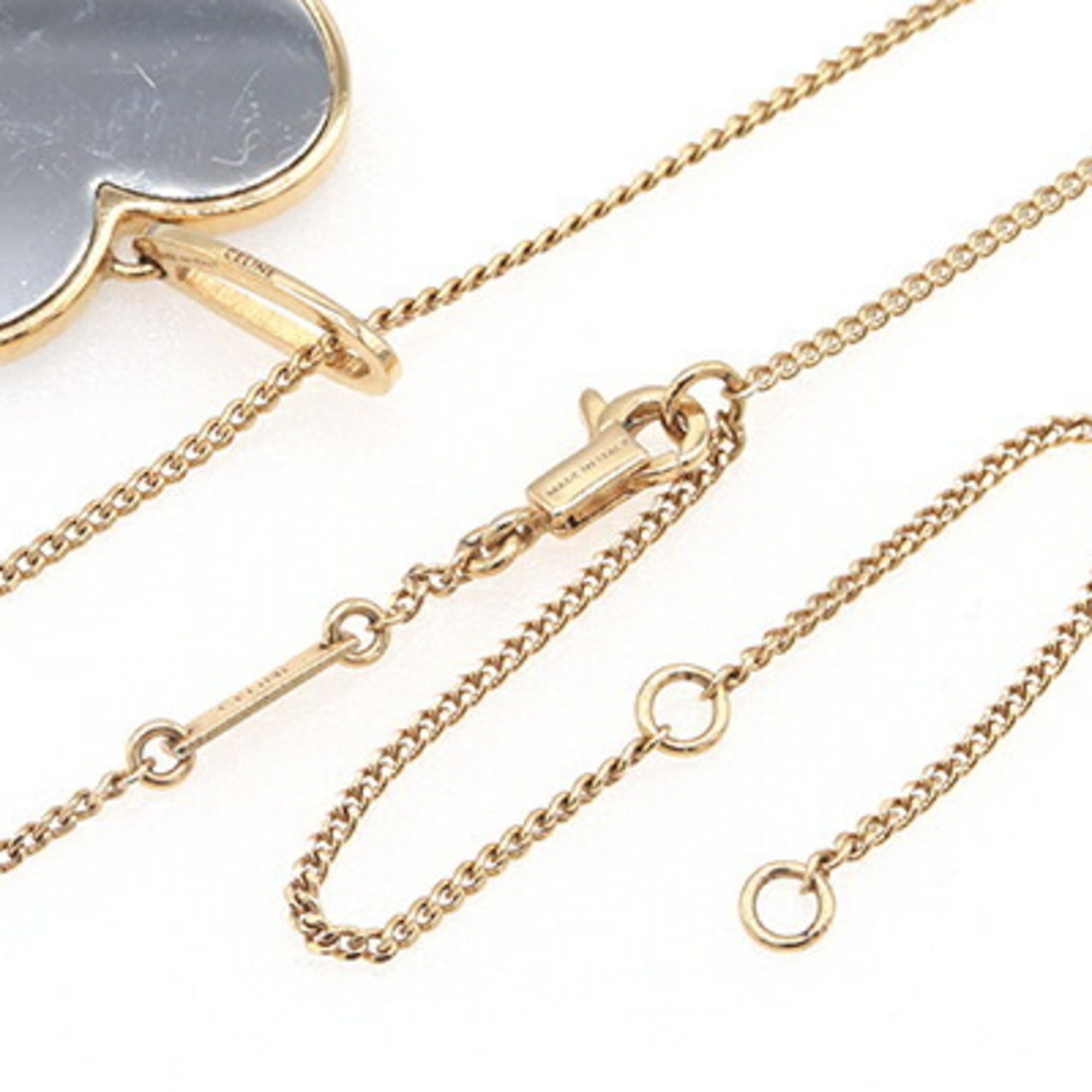 Celine Celine Triomphe Heart Mirror Pendant Necklace 46W633NCB.35RO Gold Red Metal Leather Long for Women CELINE Size ONE SIZE - 4 Thumbnail