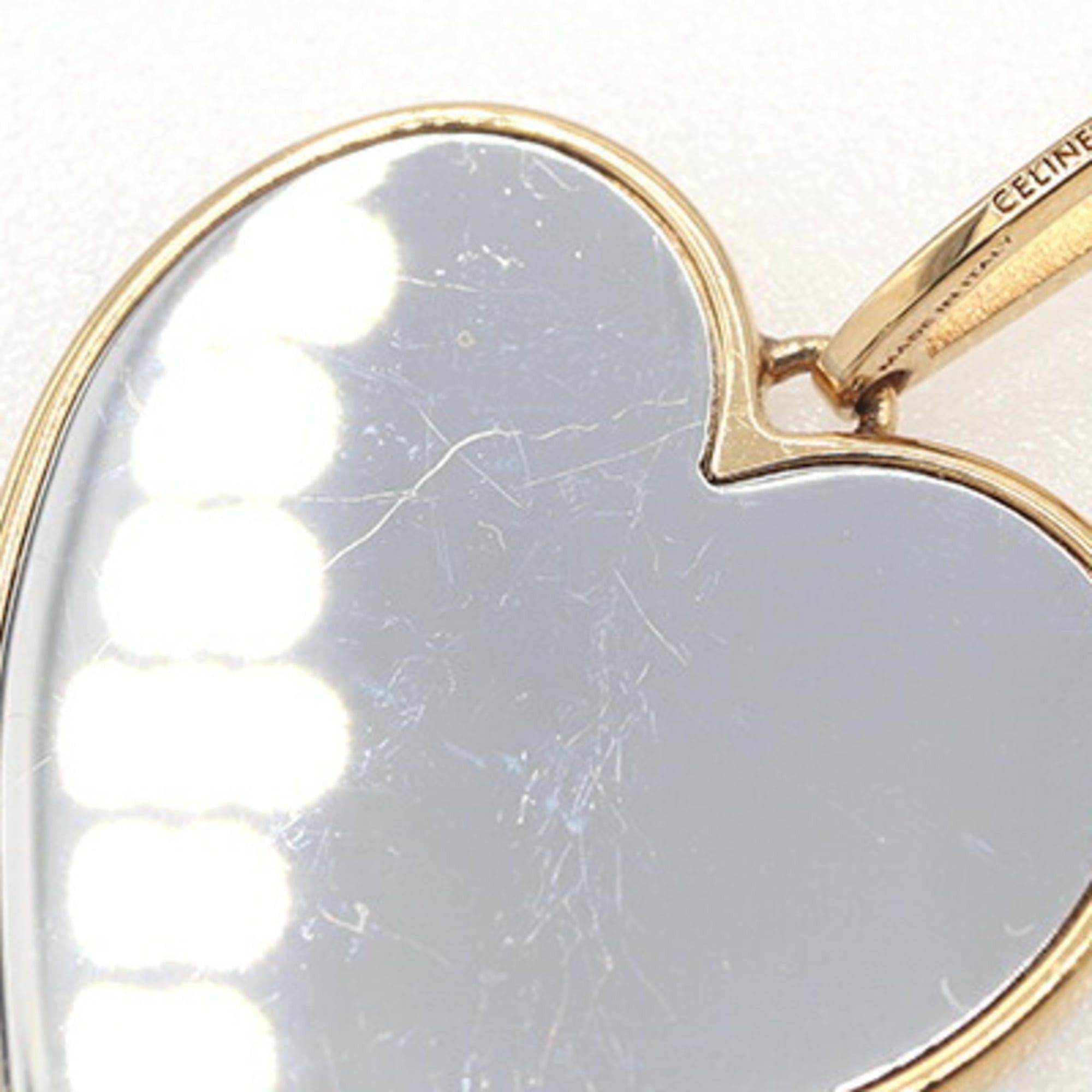 Celine Celine Triomphe Heart Mirror Pendant Necklace 46W633NCB.35RO Gold Red Metal Leather Long for Women CELINE Size ONE SIZE - 5 Thumbnail