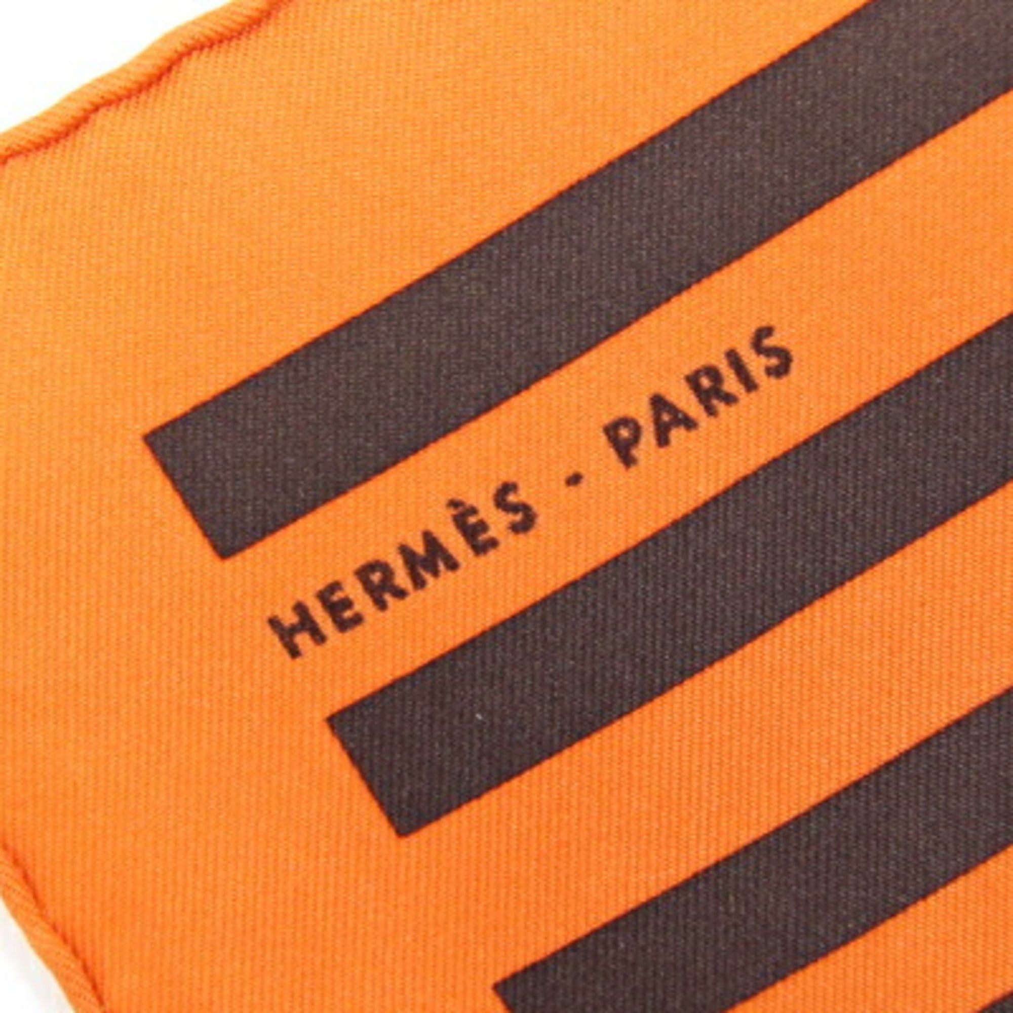 Hermes Hermes Scarf/Muffler, Carre 42 H AU GALOP, Orange, 100% Silk, Petit Mini Stole, Horse Design, Women's. Size ONE SIZE - 2 Thumbnail