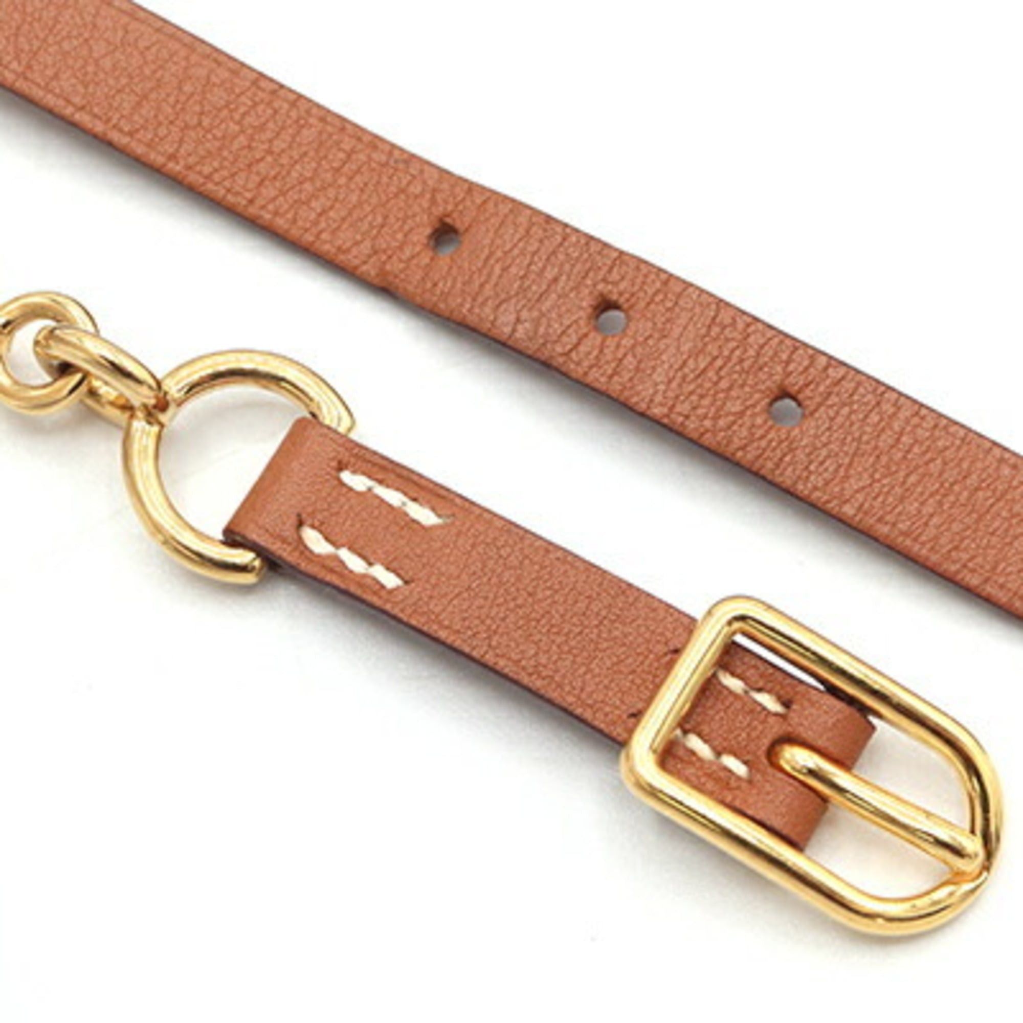 Hermes Hermes Etrier Double Tour Bracelet, Brown Veau Swift Leather, A Stamp, Manufactured in 2017, Size T2, Strand Women's. Size ONE SIZE - 3 Thumbnail