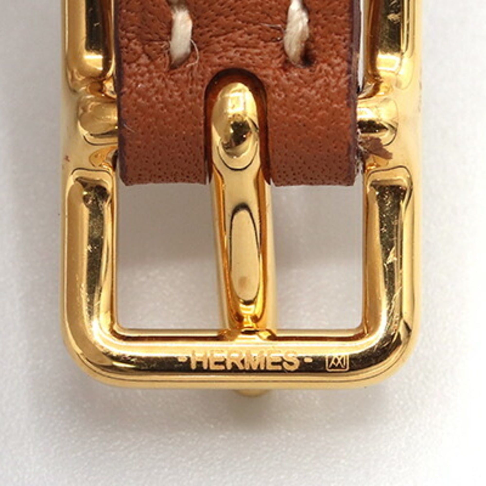 Hermes Hermes Etrier Double Tour Bracelet, Brown Veau Swift Leather, A Stamp, Manufactured in 2017, Size T2, Strand Women's. Size ONE SIZE - 4 Thumbnail