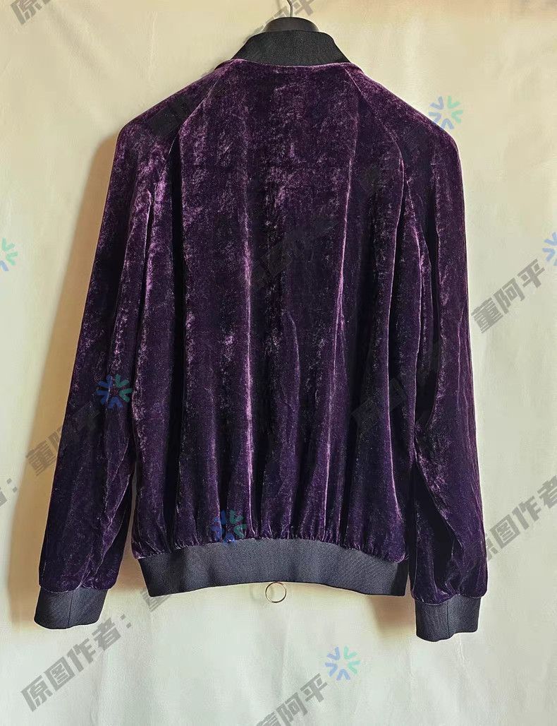 Dsquared2 Purple Velour Bomber Jacket Size M Size US M / EU 48-50 / 2 - 4 Thumbnail