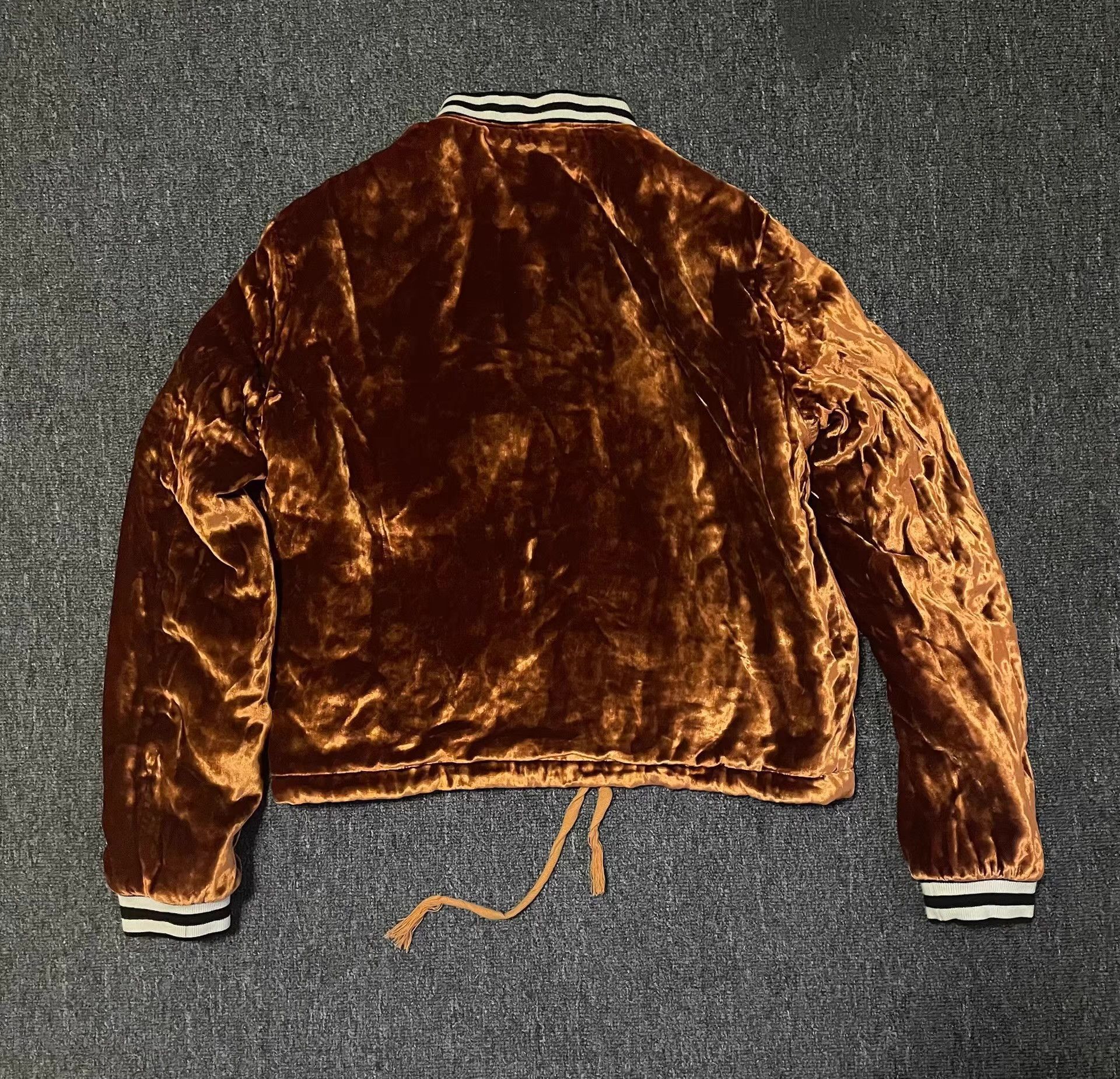 Saint Laurent Paris Brown Velvet Bomber Jacket - Size S Size US S / EU 44-46 / 1 - 4 Thumbnail