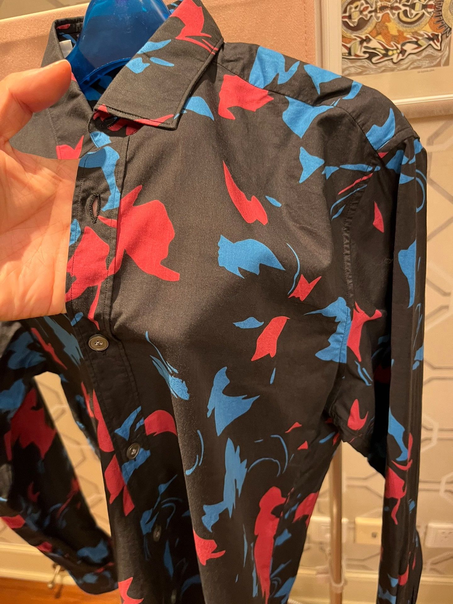 Lanvin Lanvin Red Blue Print Shirt Size US M / EU 48-50 / 2 - 2 Thumbnail