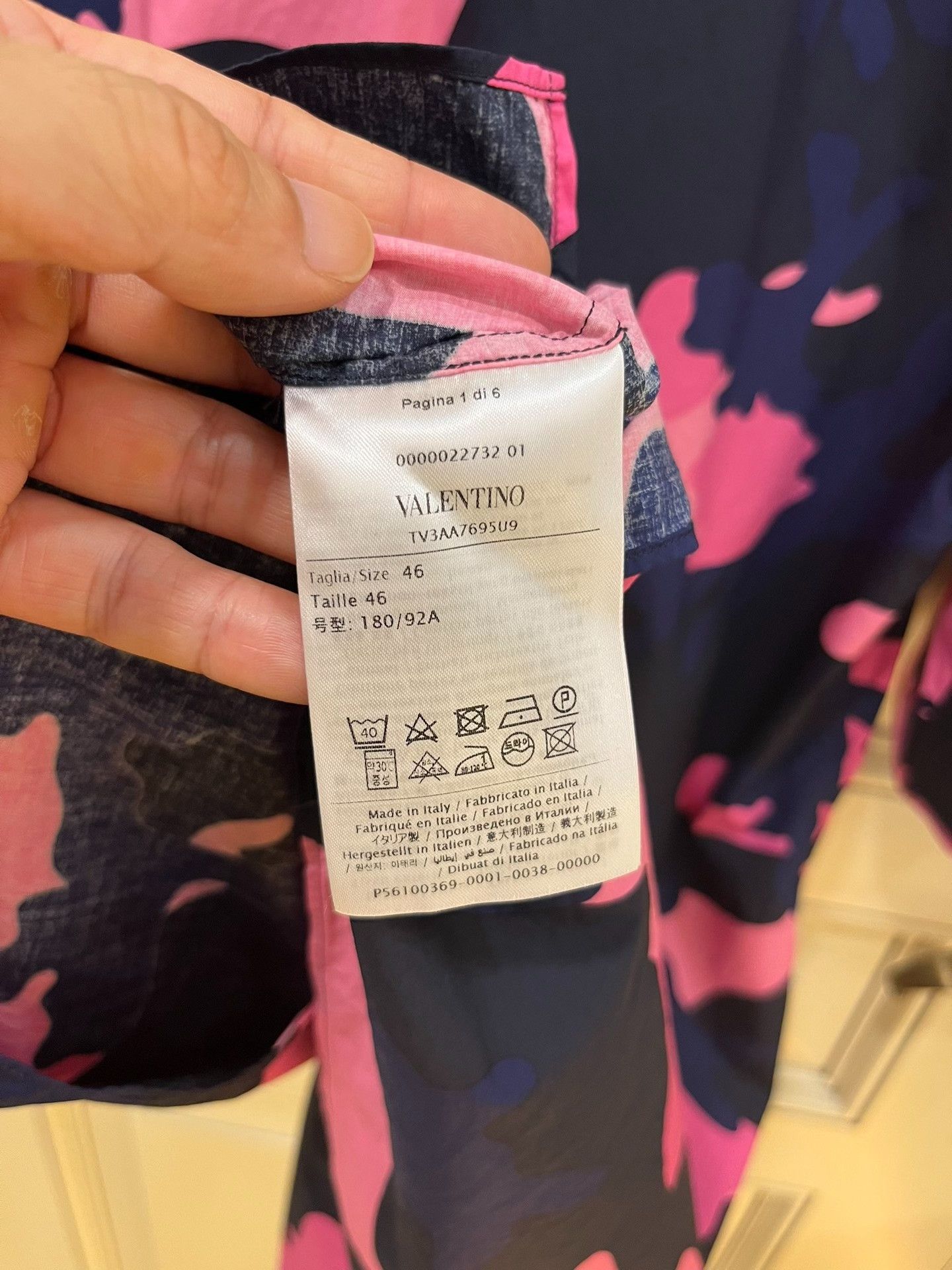 Valentino Valentino Pink Navy Camo Hawaiian Shirt Size US S / EU 44-46 / 1 - 5 Thumbnail
