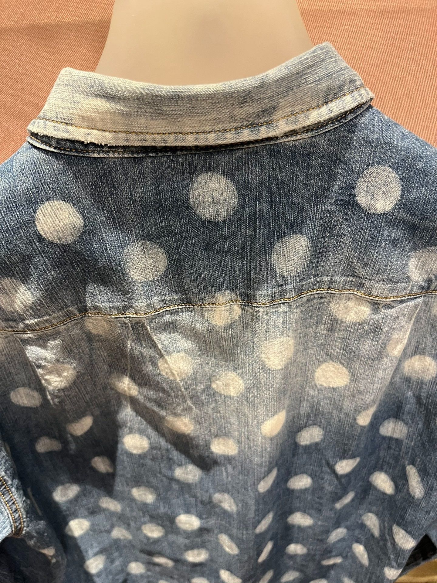 MSGM MSGM Polka Dot Denim Shirt Size US XXS / EU 40 - 8 Thumbnail