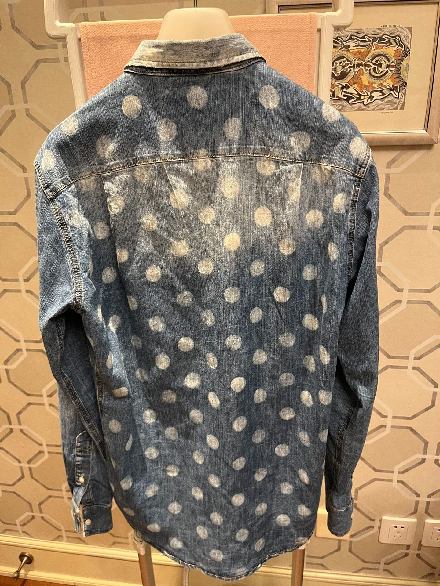 MSGM MSGM Polka Dot Denim Shirt Size US XXS / EU 40 - 5 Thumbnail
