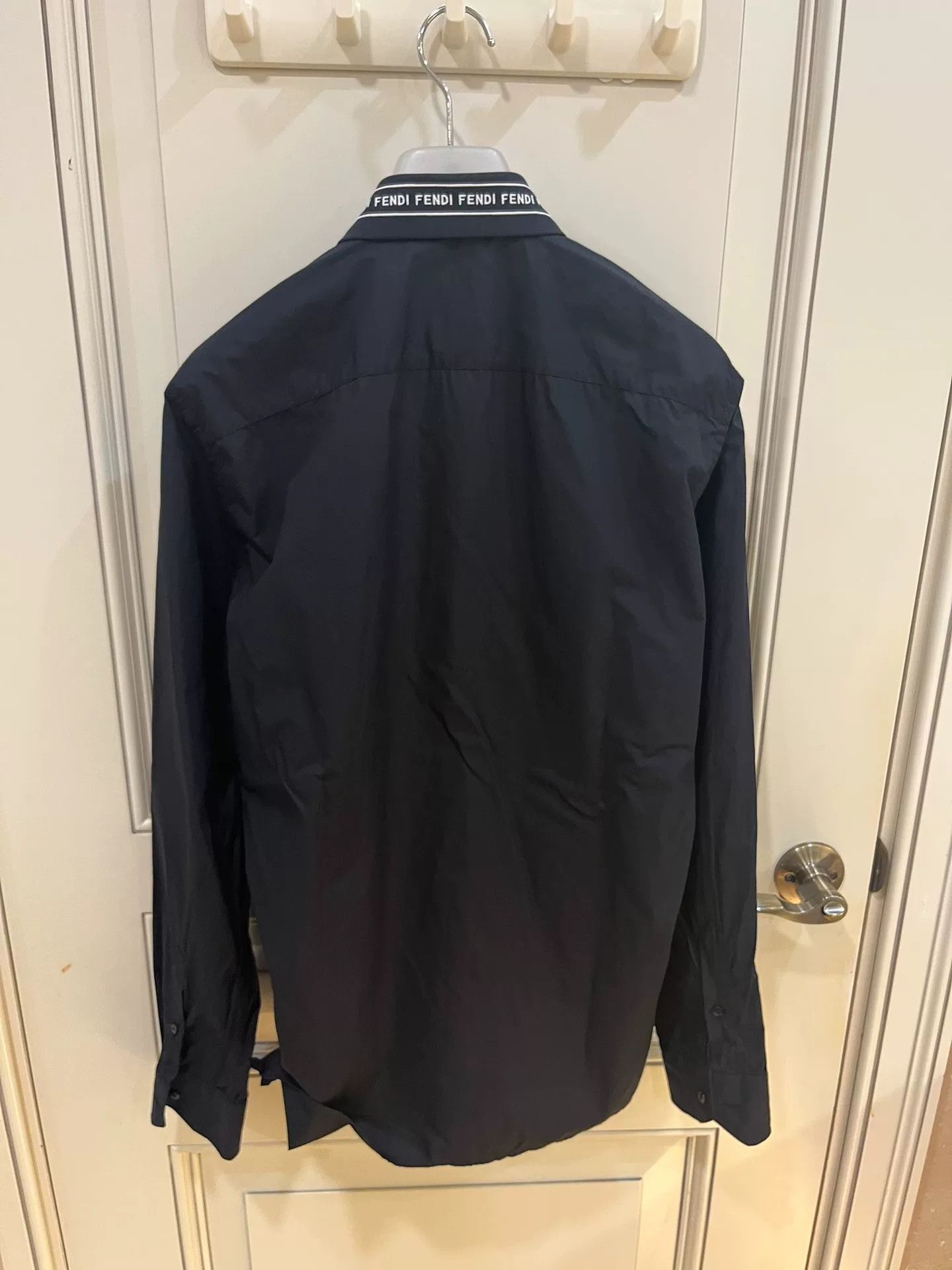 Fendi Fendi Logo Embroidered Collar Black Shirt Size US XXS / EU 40 - 4 Thumbnail