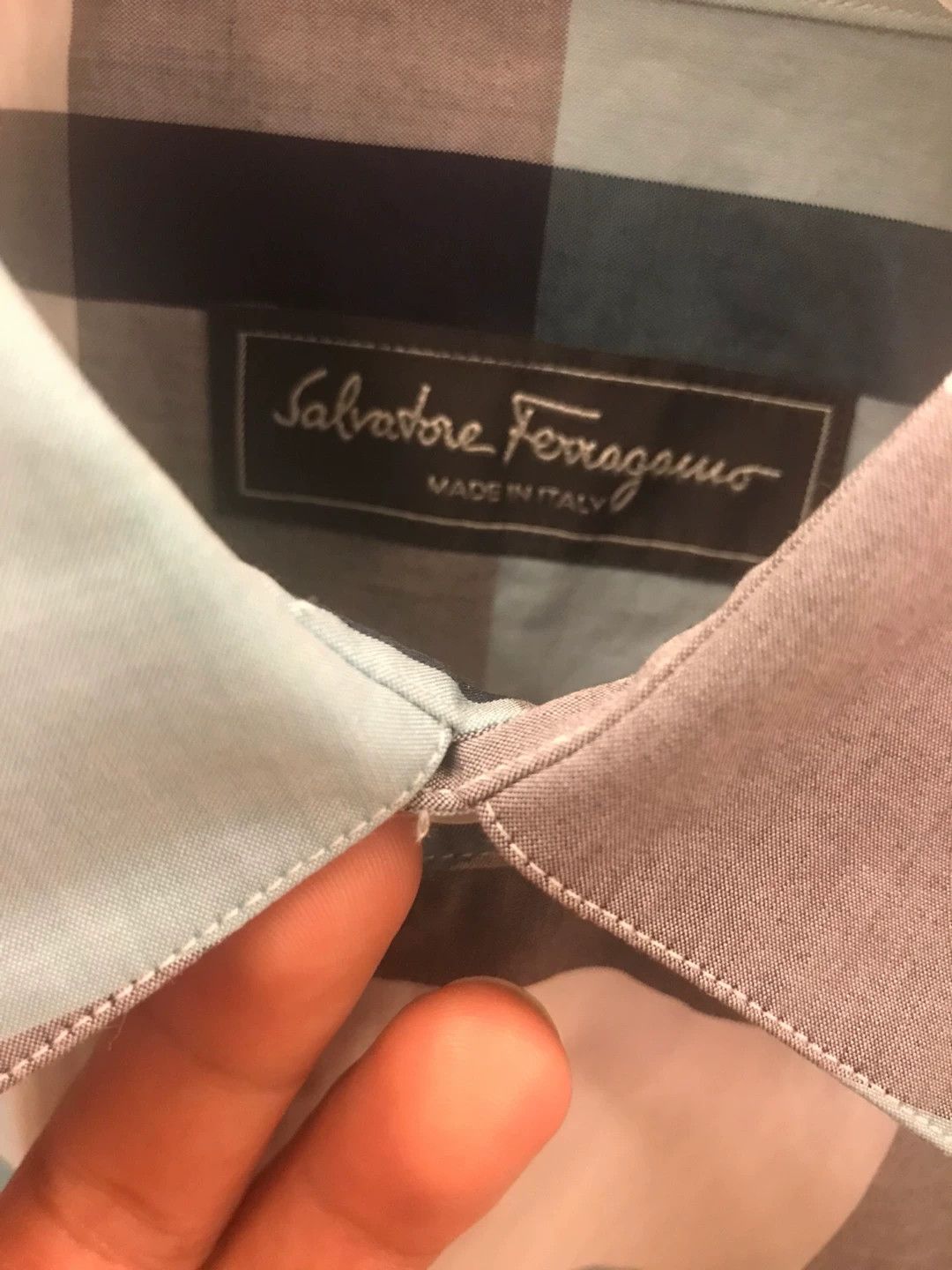 Salvatore Ferragamo Salvatore Ferragamo Fitted Check Shirt Size US S / EU 44-46 / 1 - 2 Thumbnail