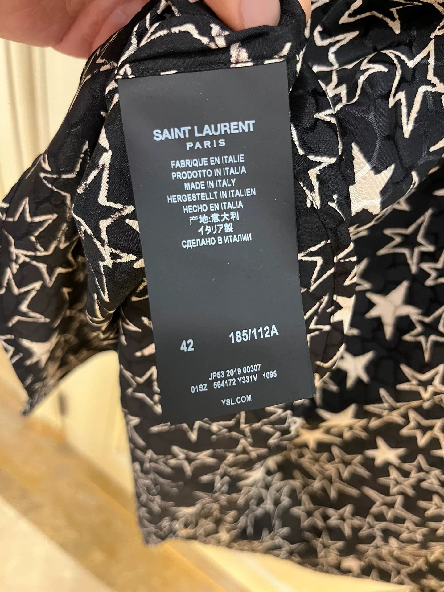 Saint Laurent Paris Saint Laurent Silk Star Print Shirt Size US XS / EU 42 / 0 - 5 Thumbnail