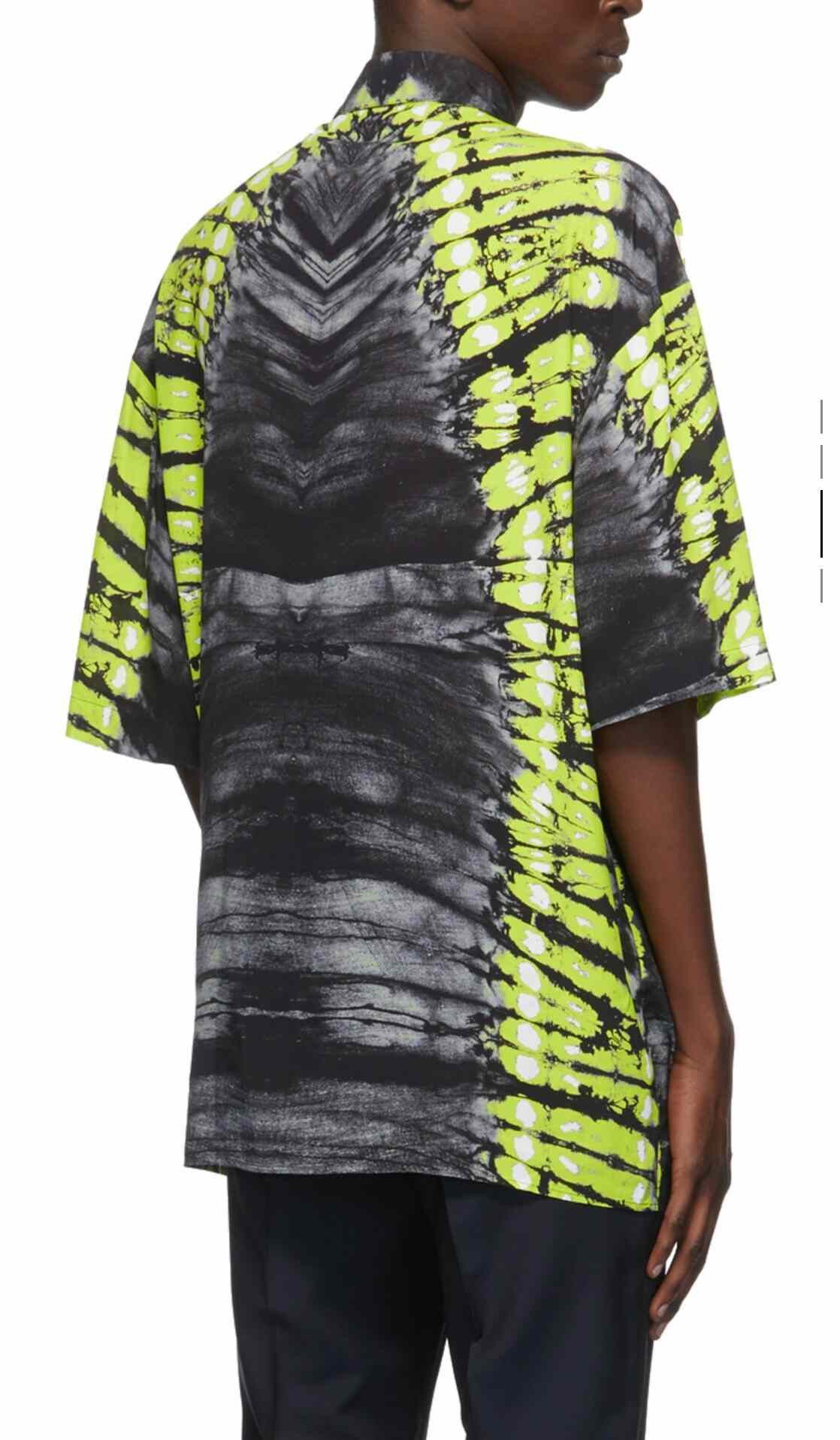 Valentino Valentino Fluorescent Green Butterfly Print Shirt Size US M / EU 48-50 / 2 - 2 Thumbnail