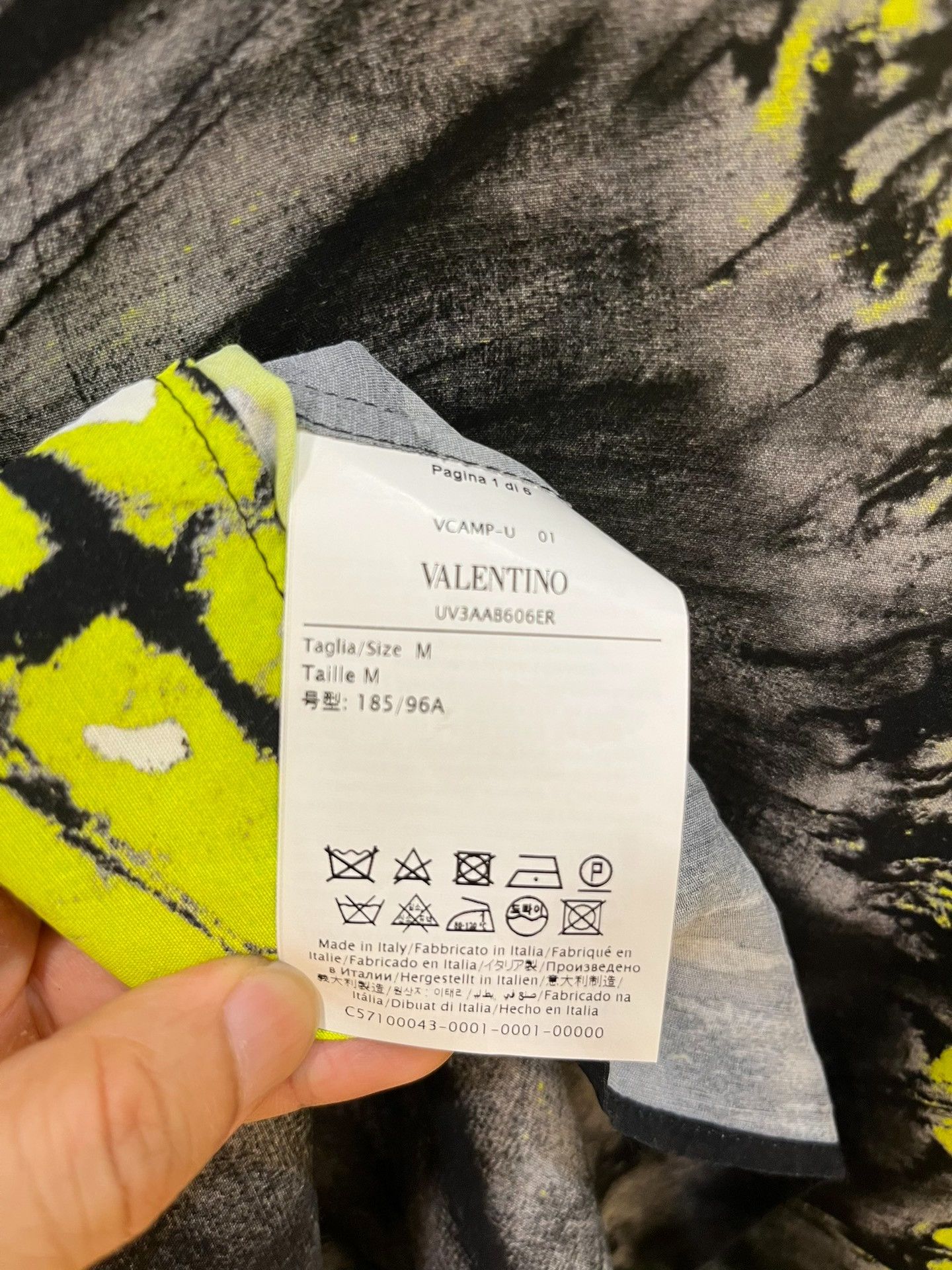 Valentino Valentino Fluorescent Green Butterfly Print Shirt Size US M / EU 48-50 / 2 - 5 Thumbnail