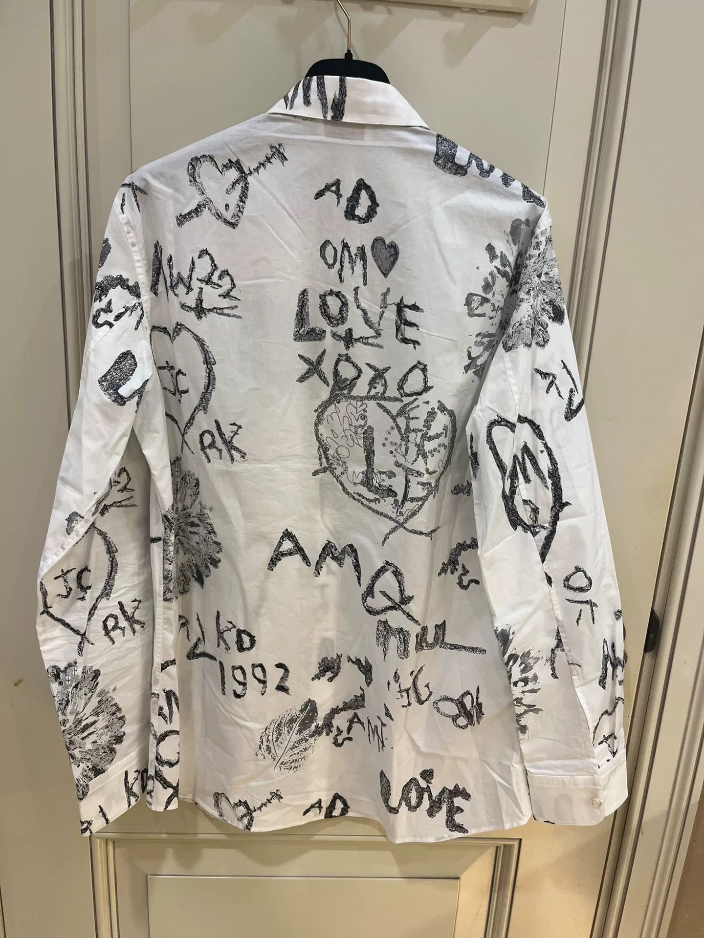Alexander McQueen Alexander McQueen White Graffiti Shirt Size US XXS / EU 40 - 7 Thumbnail